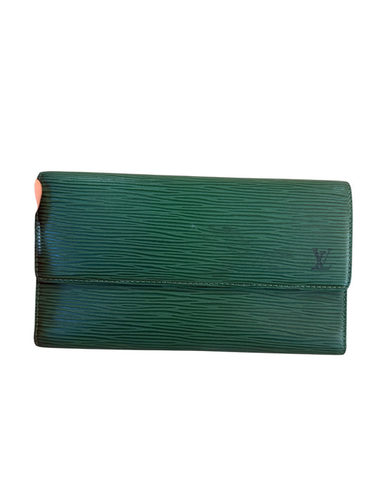 Louis Vuitton Green Epi Leather Continental Wallet With Chain & Insert CA0928