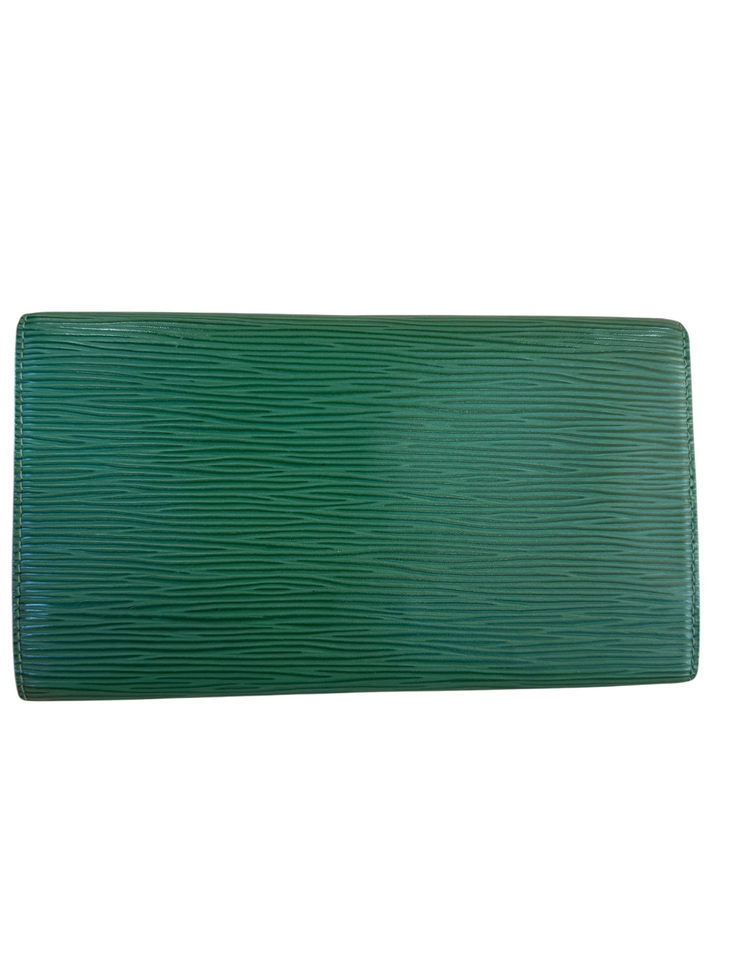 Louis Vuitton Green Epi Leather Continental Wallet With Chain & Insert CA0928