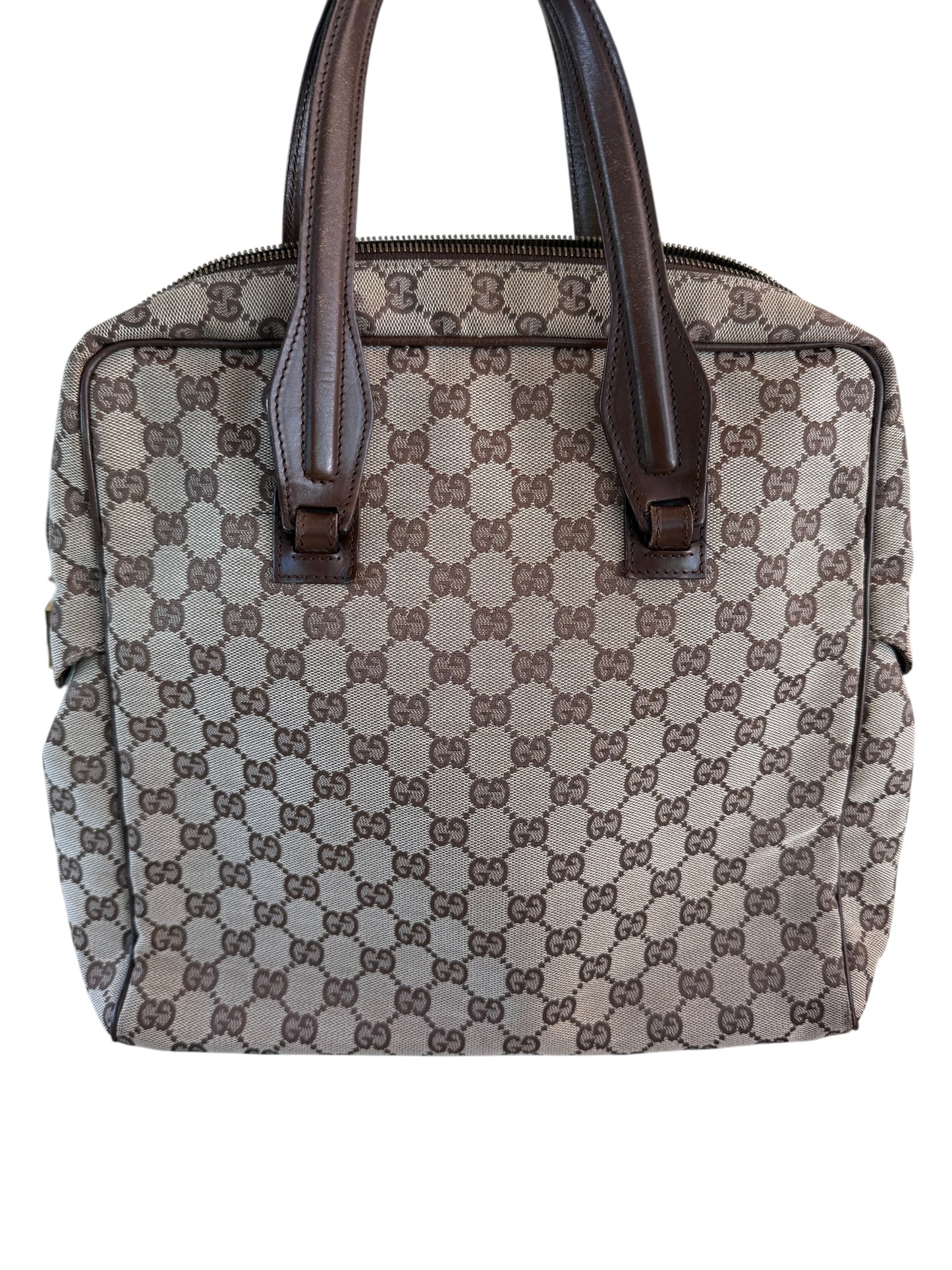 Gucci Guccissima Beige Canvas Satchel Handbag