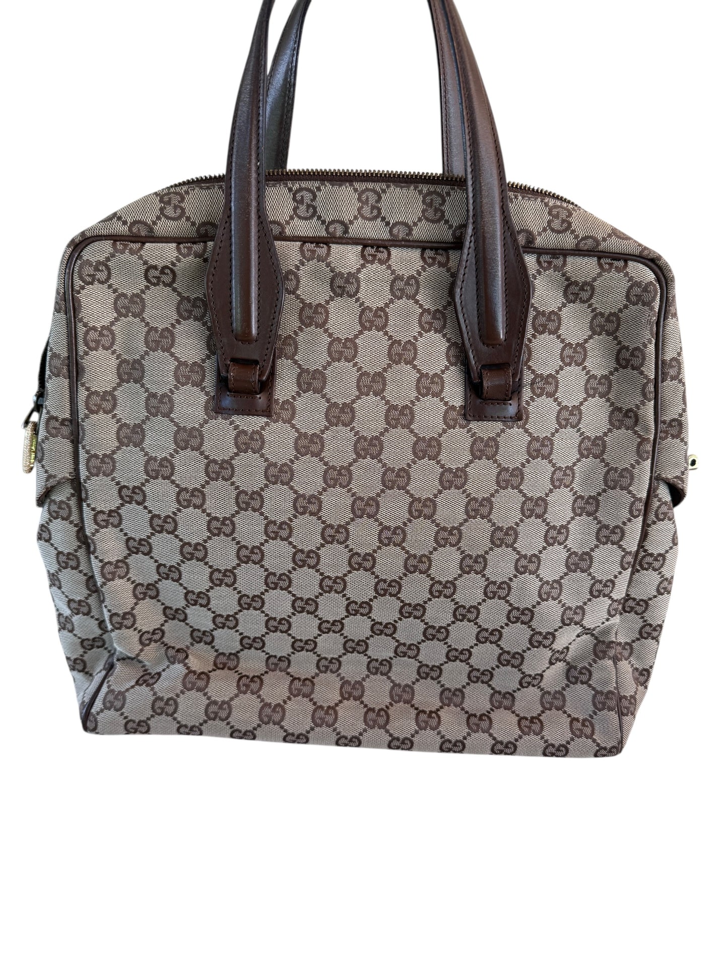 Gucci Guccissima Beige Canvas Satchel Handbag