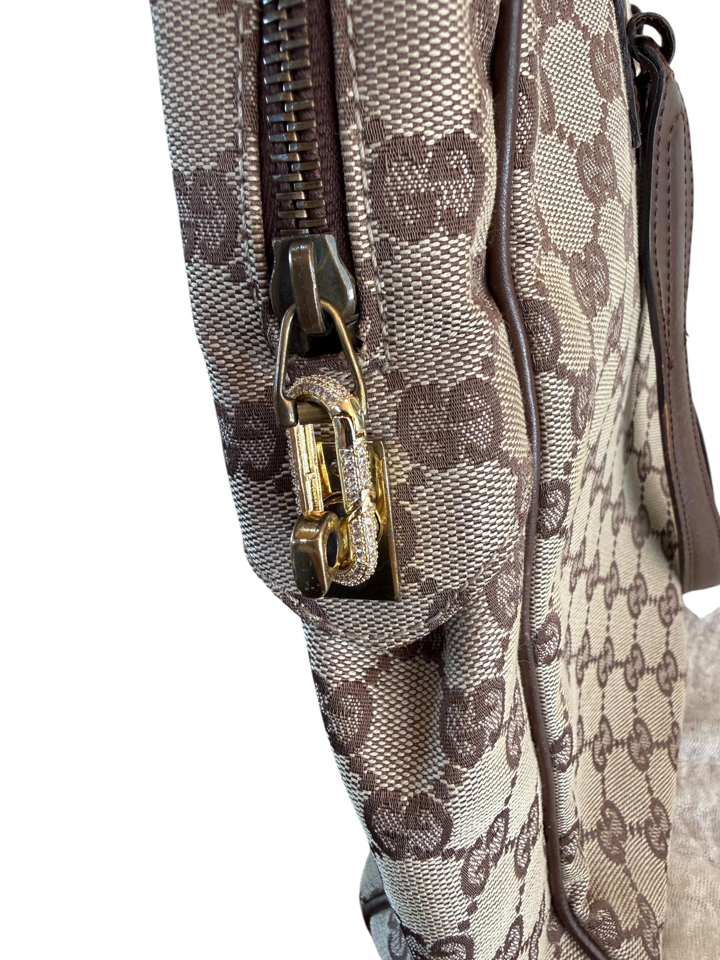 Gucci Guccissima Beige Canvas Satchel Handbag