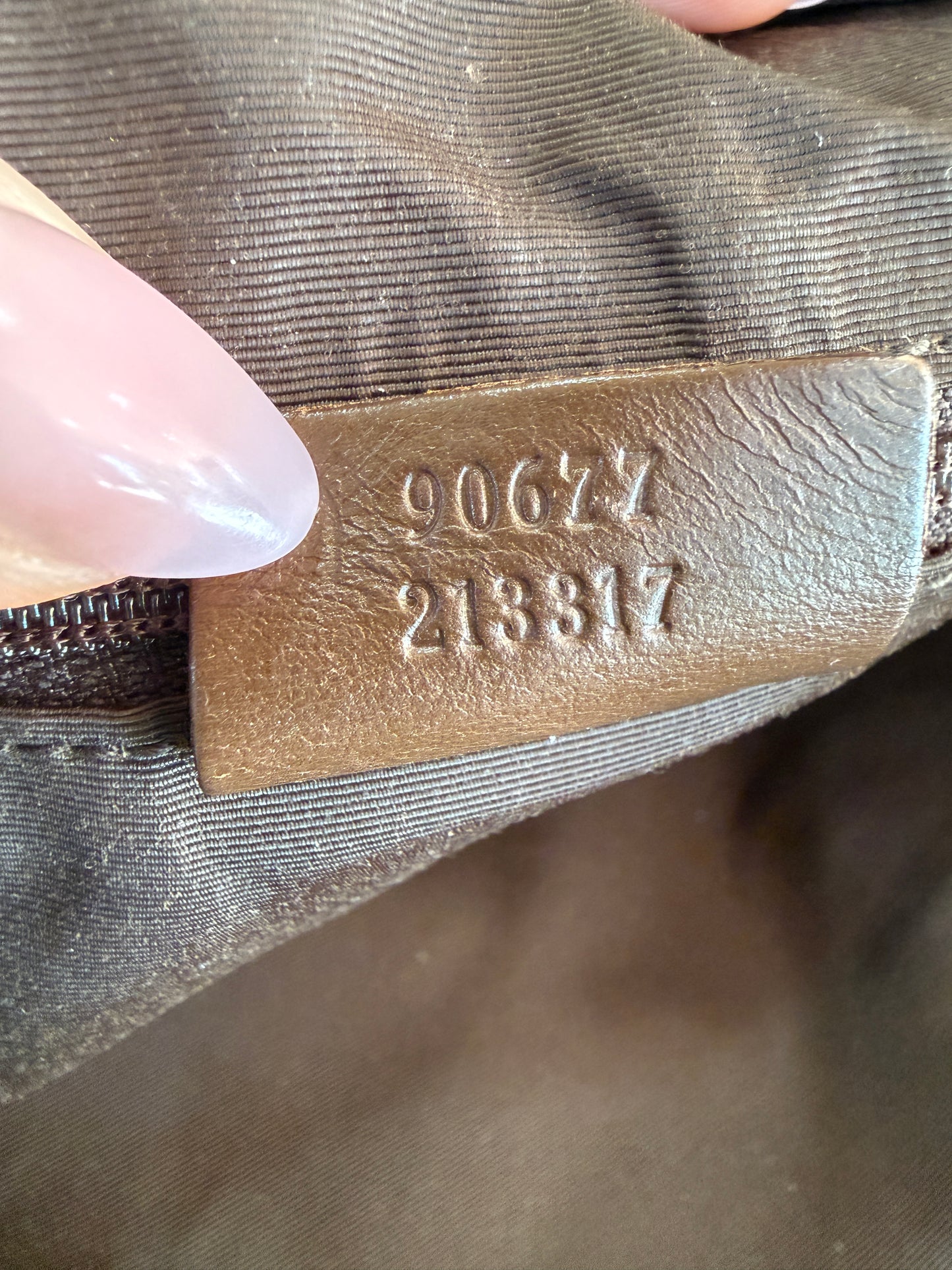 Gucci Guccissima Beige Canvas Satchel Handbag