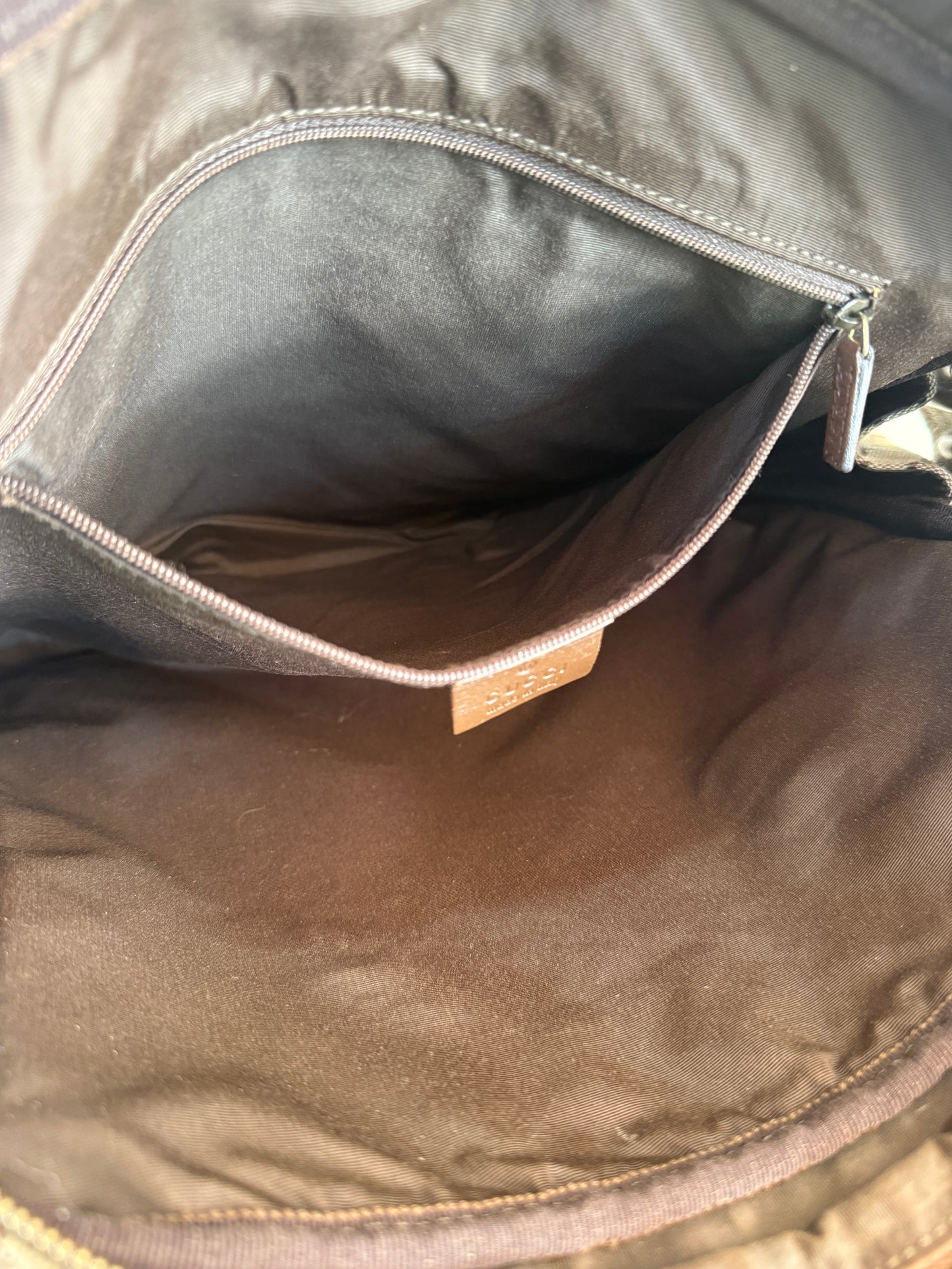 Gucci Guccissima Beige Canvas Satchel Handbag