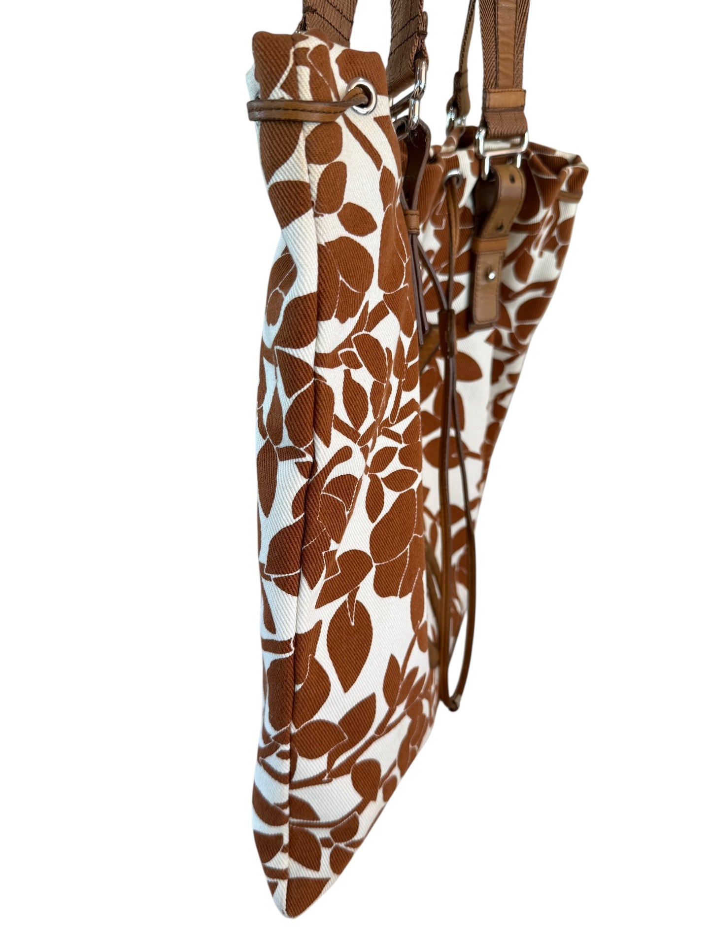 Yves Saint Laurent Floral Canvas Drawstring Shoulder Bag