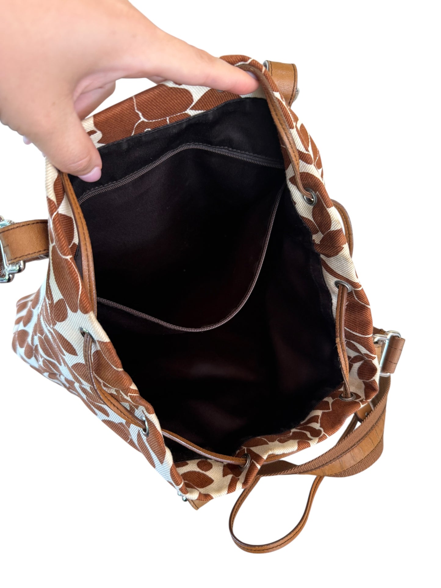 Yves Saint Laurent Floral Canvas Drawstring Shoulder Bag