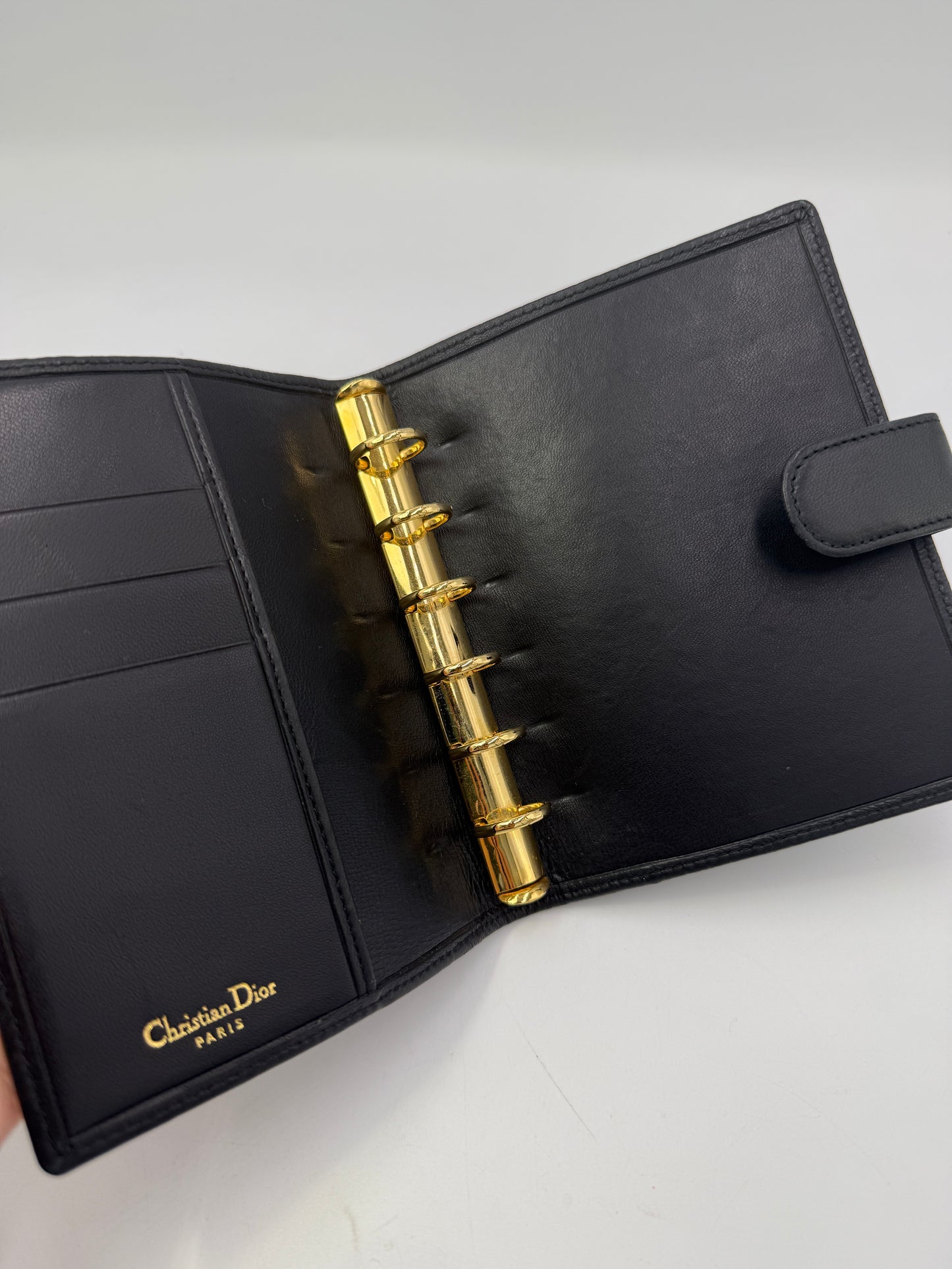 Christian Dior Black Lamb Skin Leather Agenda