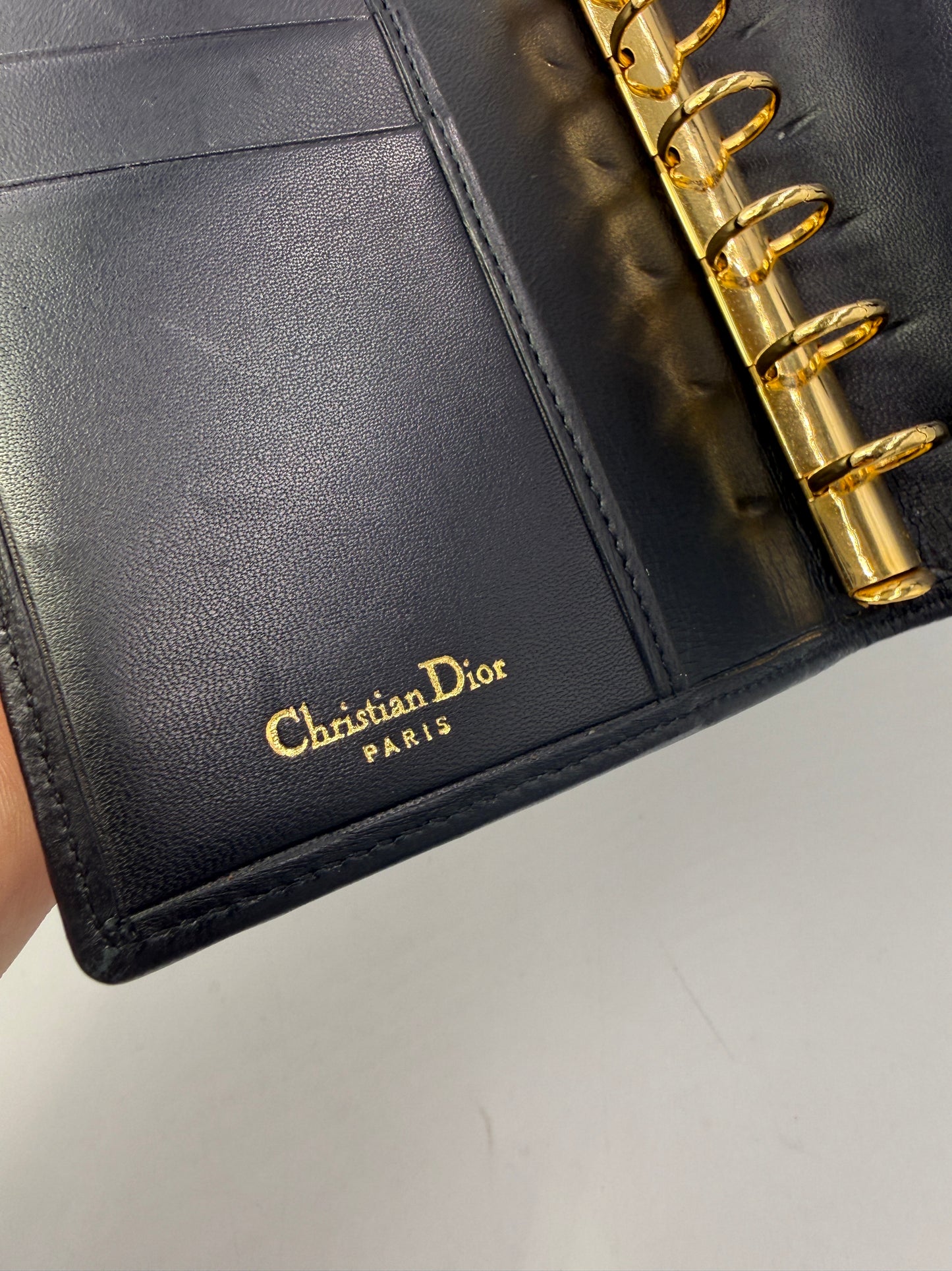 Christian Dior Black Lamb Skin Leather Agenda