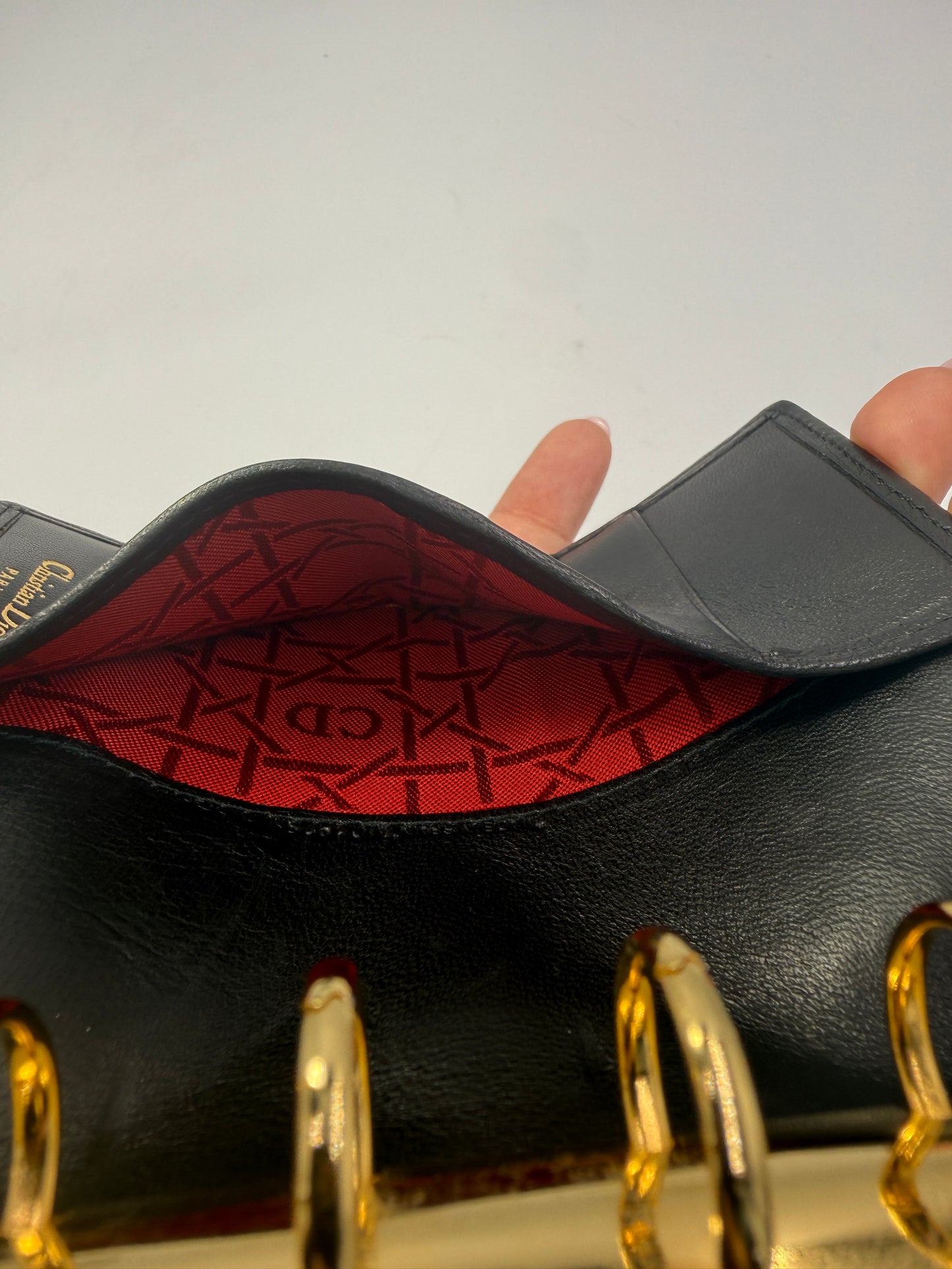 Christian Dior Black Lamb Skin Leather Agenda