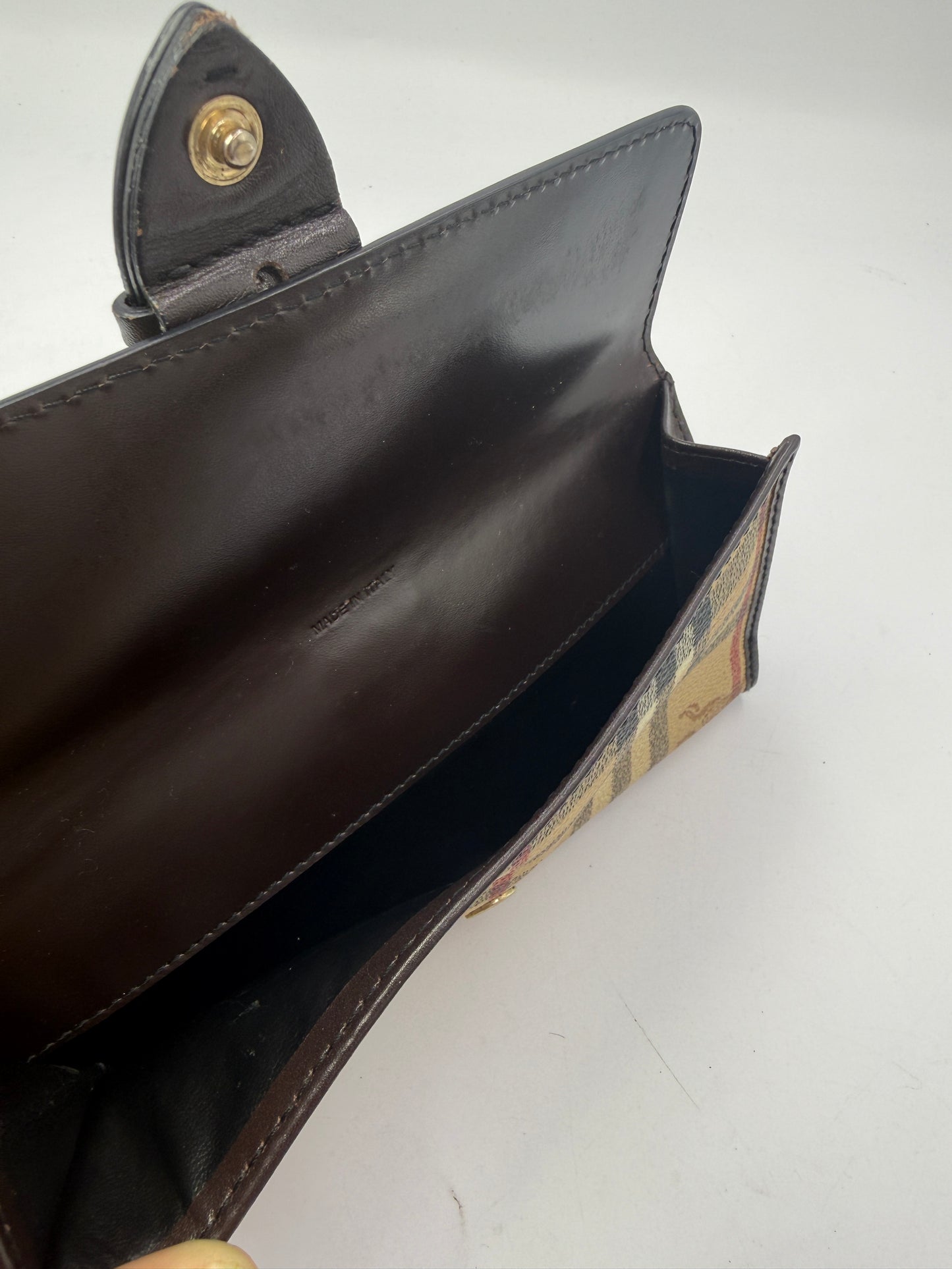 Burberry Vintage House Check Coated Canvas And Leather Continental Wallet