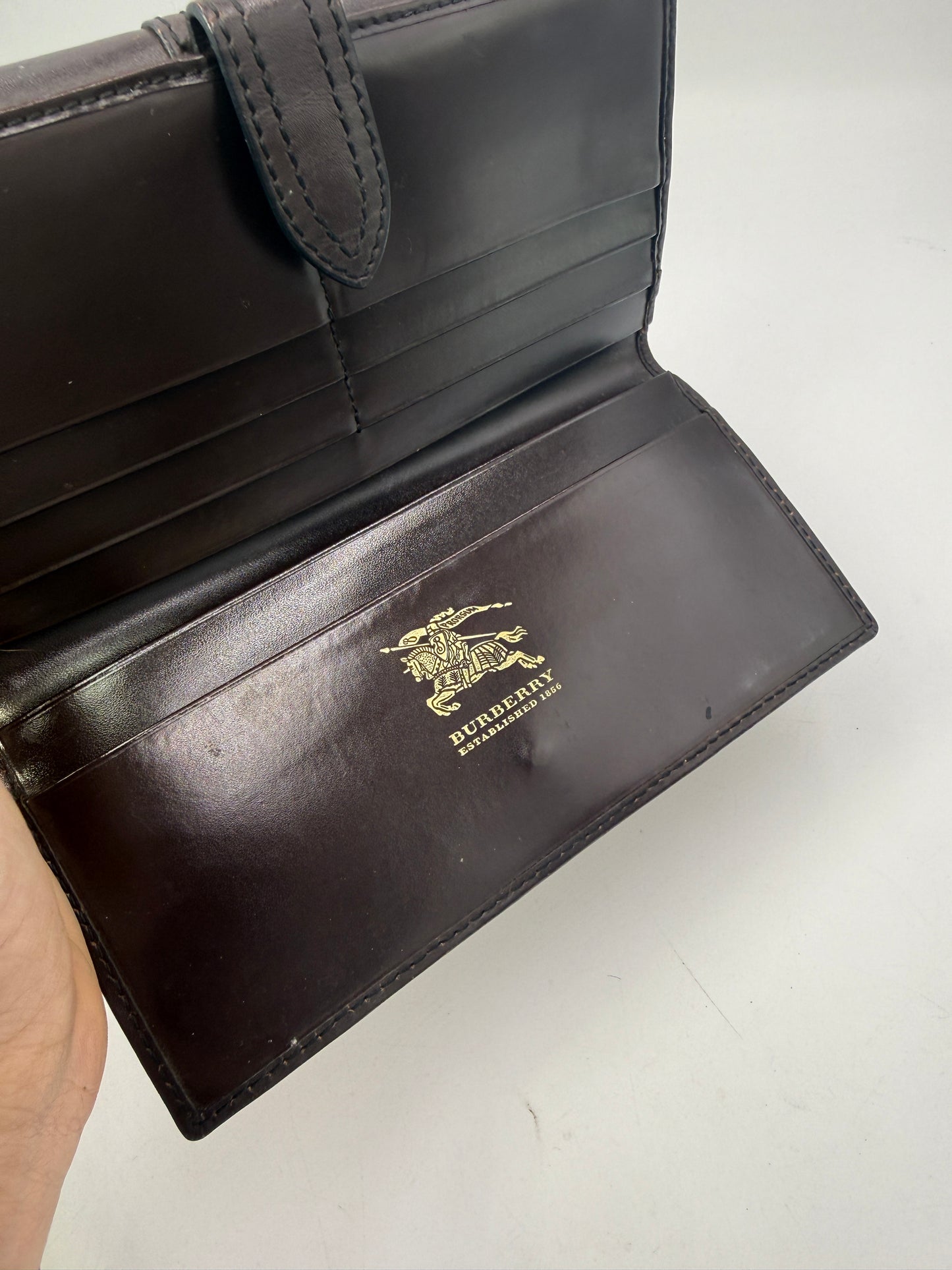 Burberry Vintage House Check Coated Canvas And Leather Continental Wallet