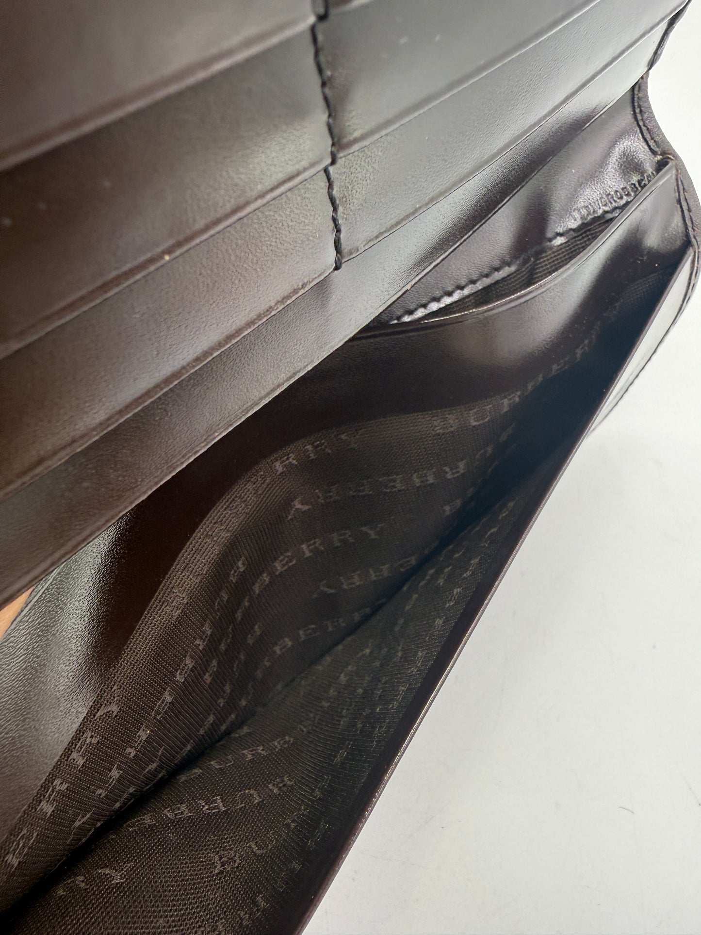 Burberry Vintage House Check Coated Canvas And Leather Continental Wallet