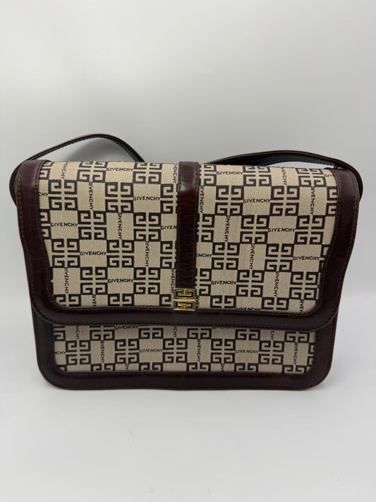 Givenchy Vintage 3G Logo Coated Canvas Shoulder Bag