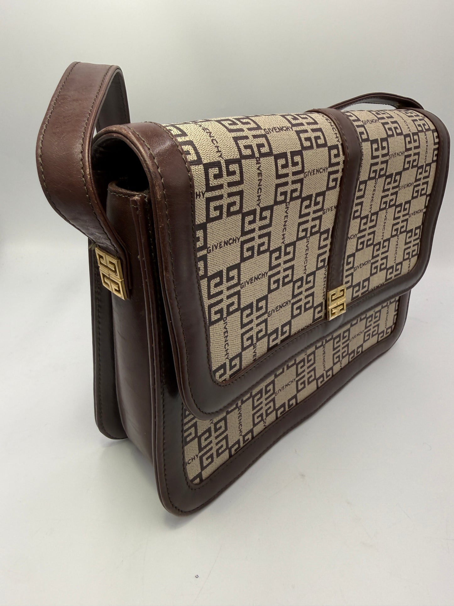 Givenchy Vintage 3G Logo Coated Canvas Shoulder Bag