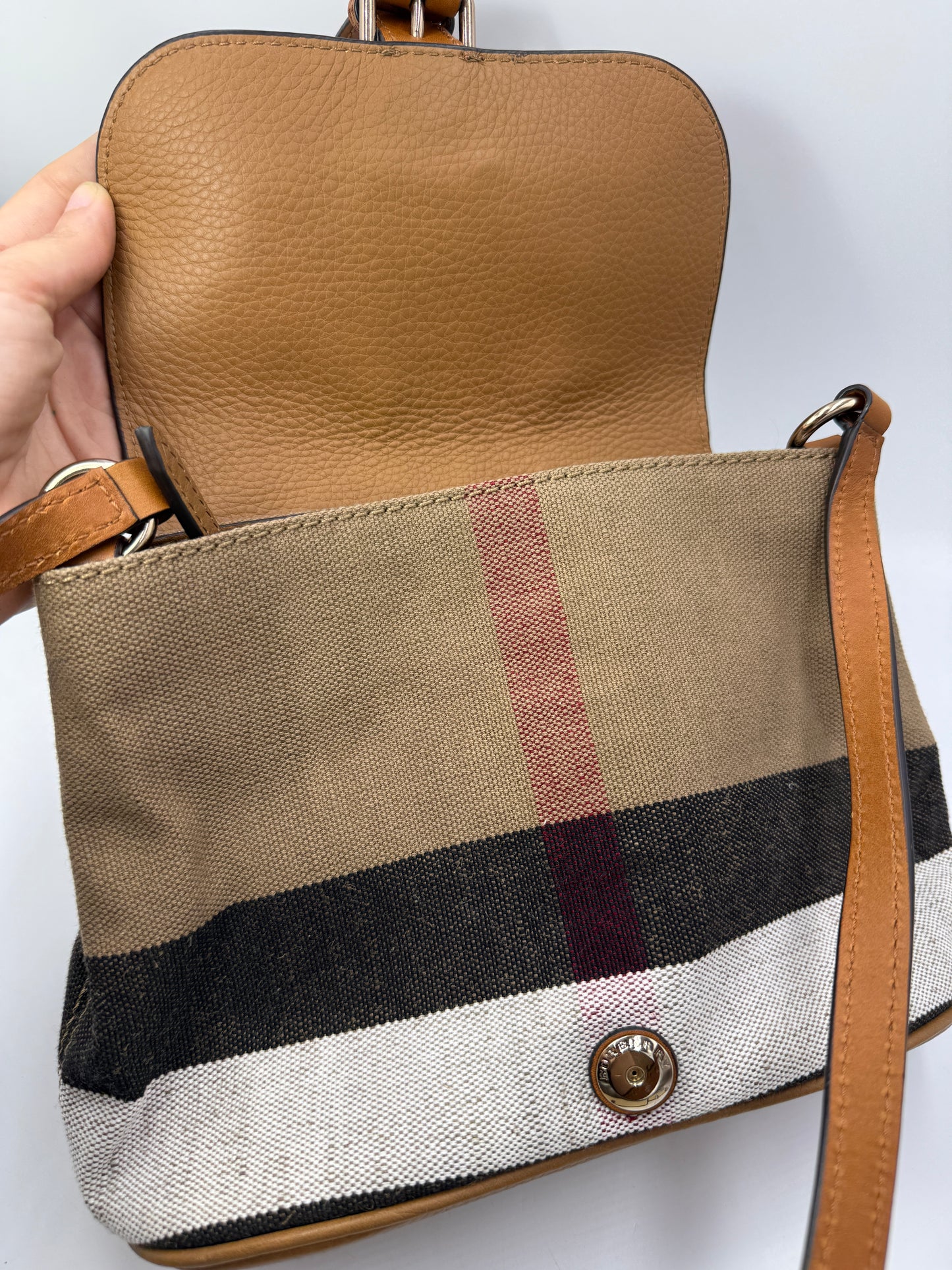 Burberry Novacheck Canvas & Leather Crossbody Bag