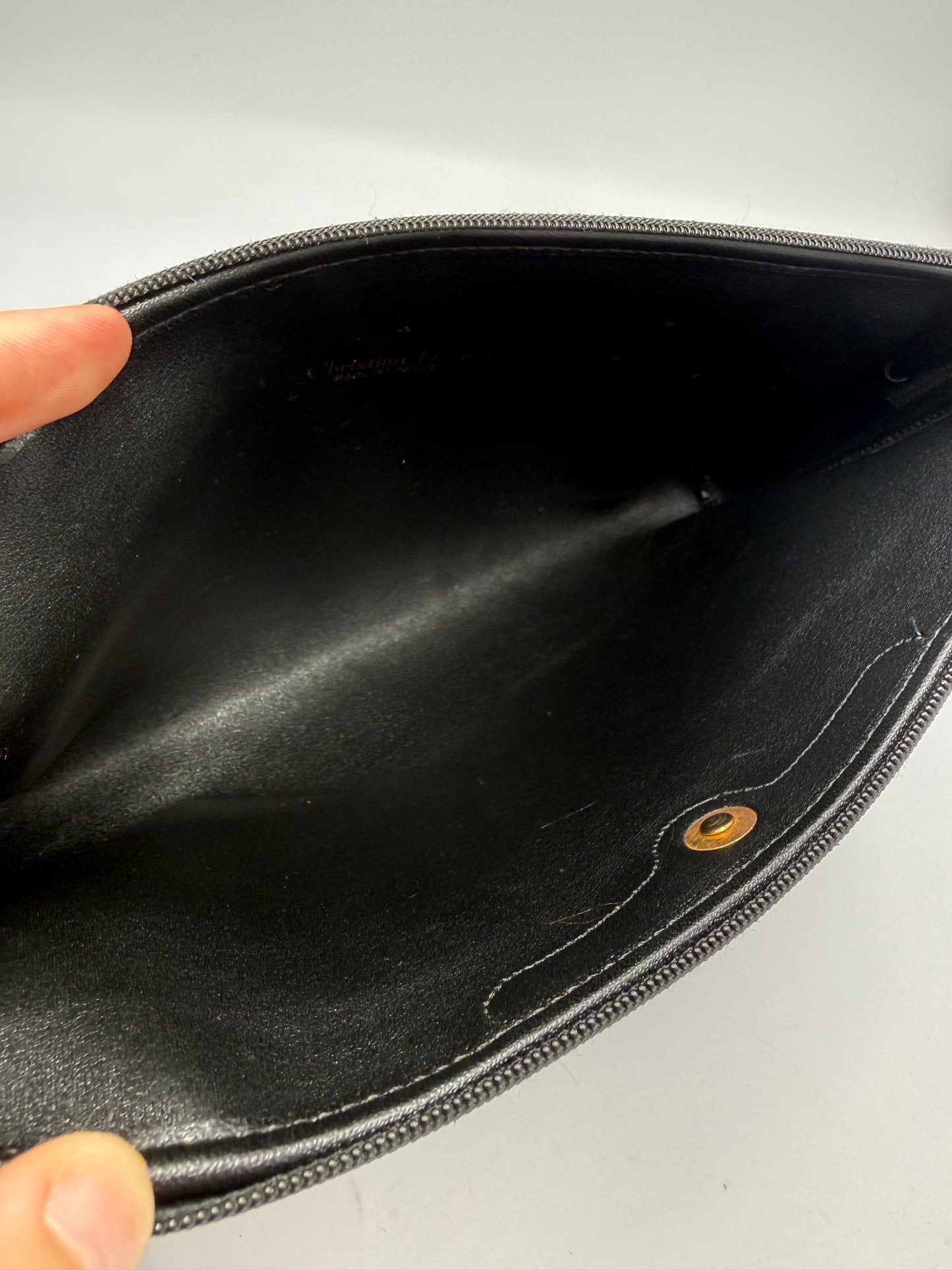 Christian Dior Black Monogram Trotter Canvas Clutch
