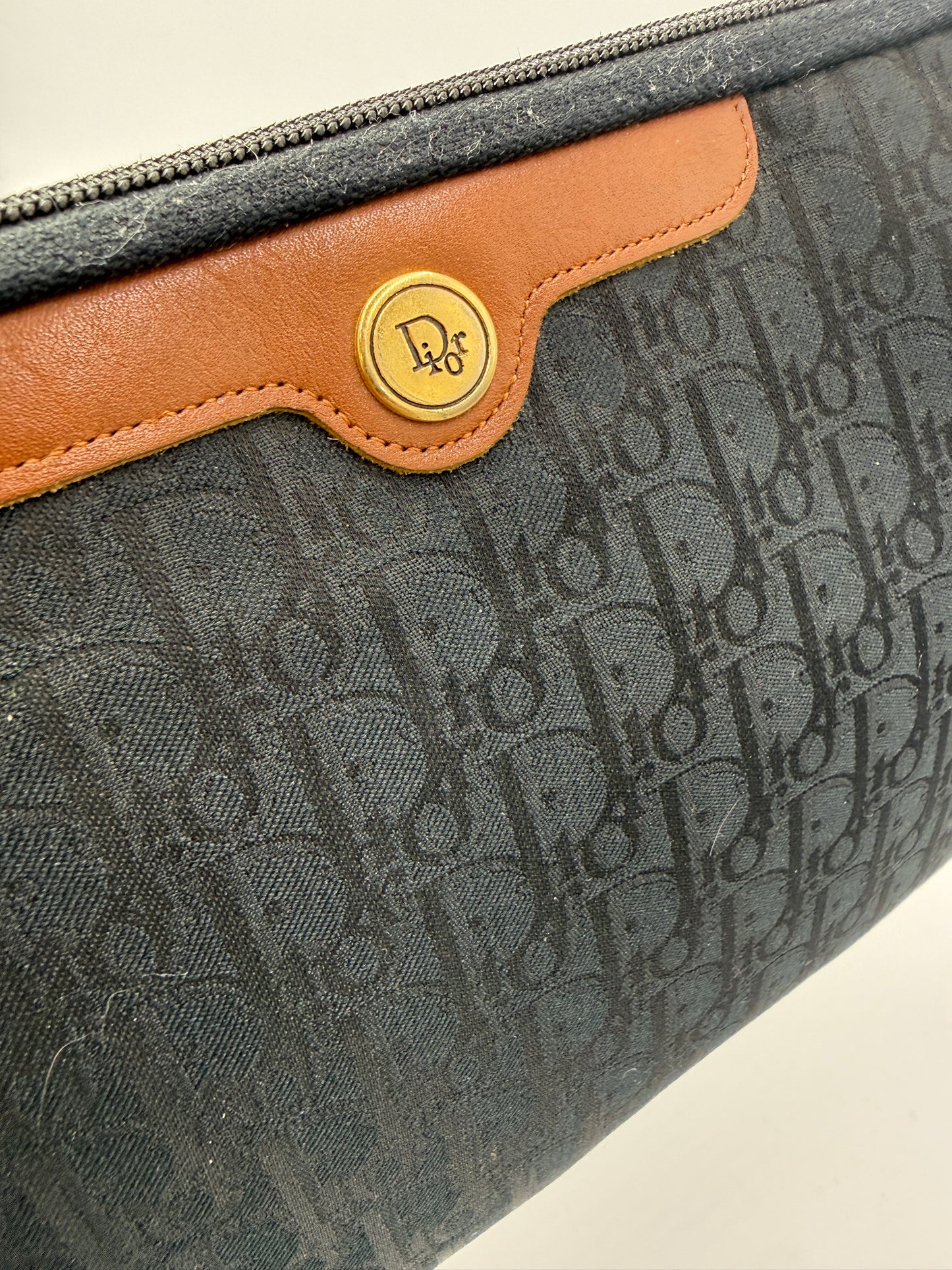 Christian Dior Black Monogram Trotter Canvas Clutch