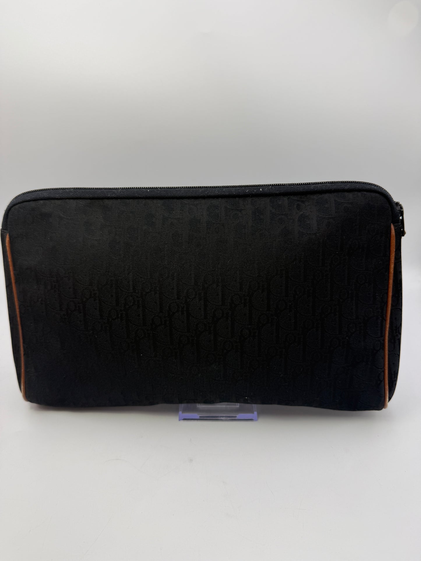 Christian Dior Black Monogram Trotter Canvas Clutch