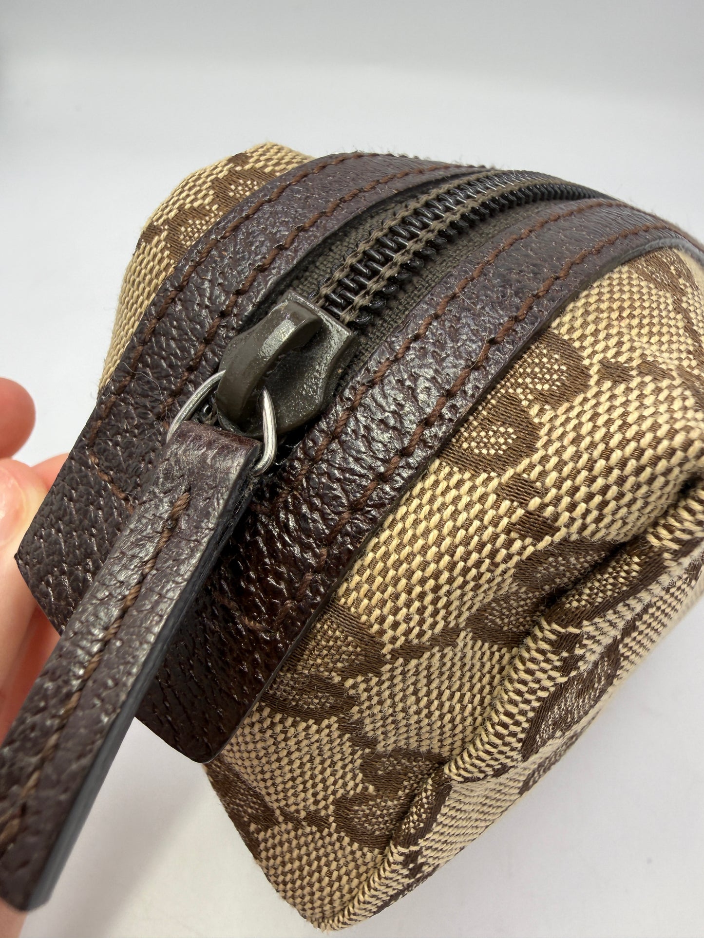 Gucci Canvas Guccissima Small Toiletry Cosmetic Pouch