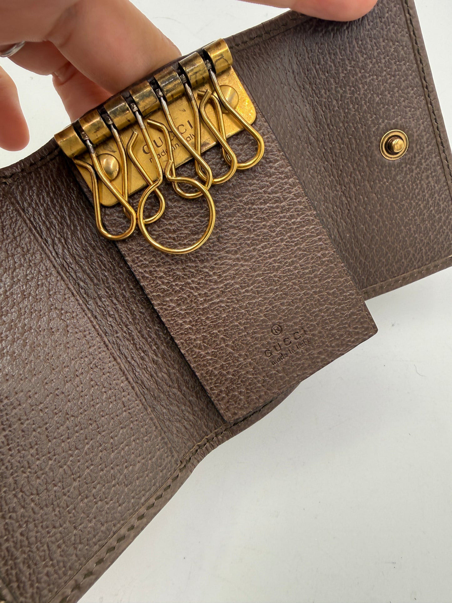Gucci Guccissima Supreme Canvas 6 Key Case Holder