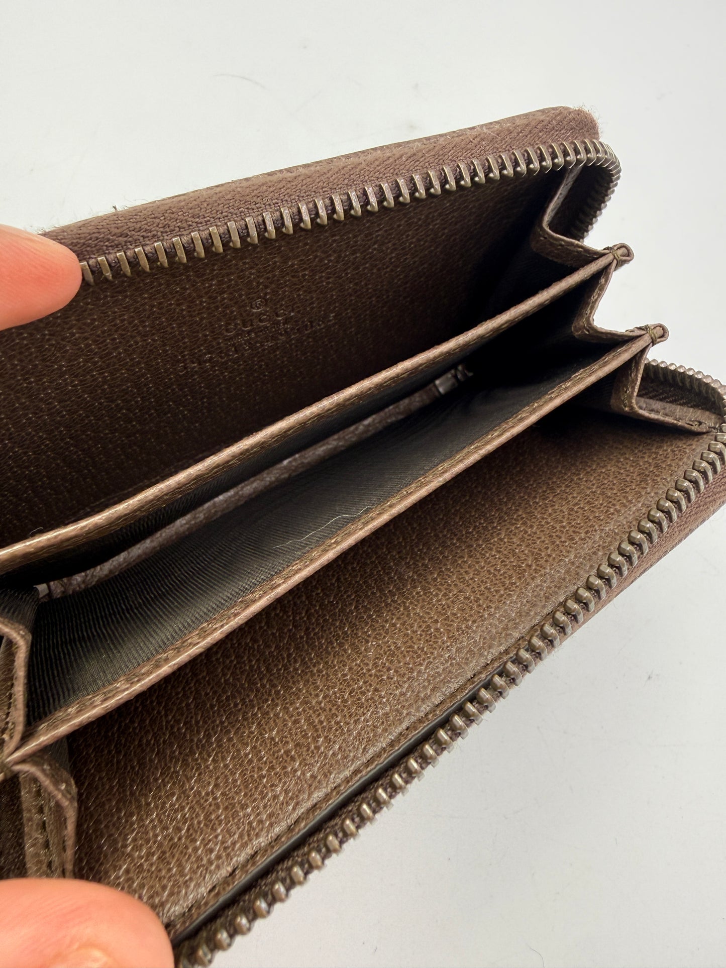 Gucci Guccissima Supreme Canvas Zip Around Card Holder
