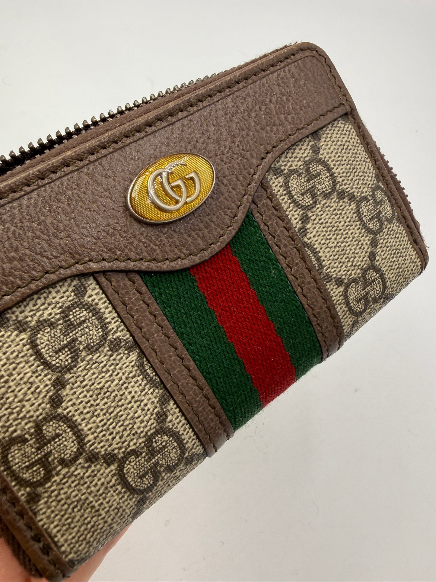 Gucci Guccissima Supreme Canvas Zip Around Card Holder