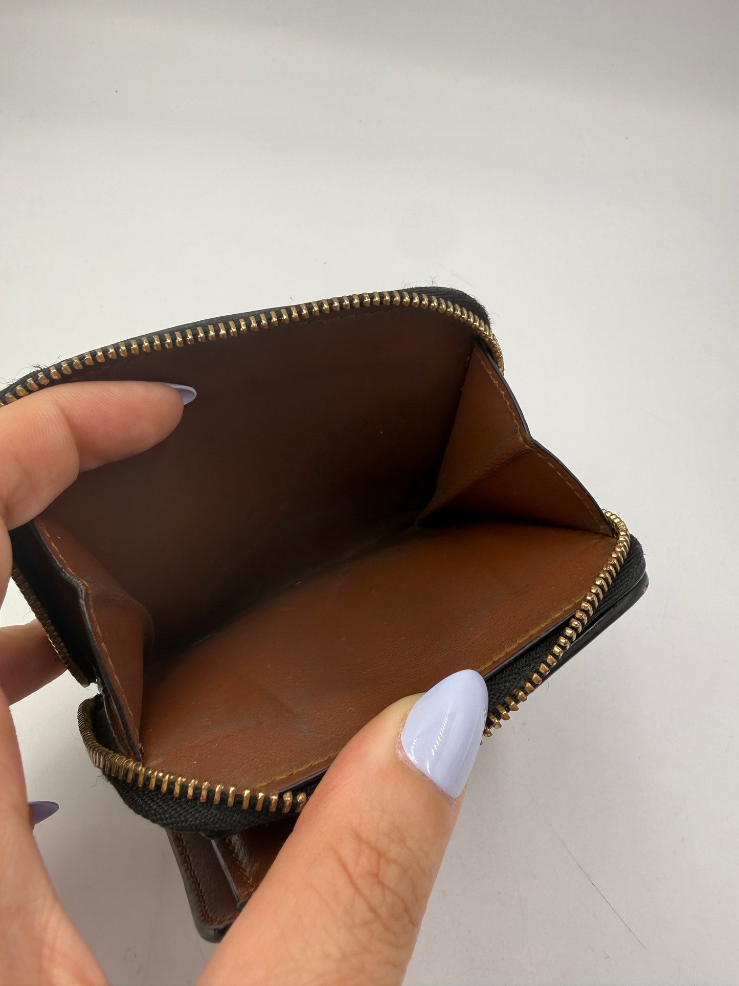 Burberry Coated Canvas Check Unisex Compact Zip Wallet