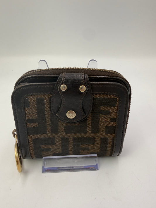 Fendi Zucca Canvas Compact Zippy Wallet