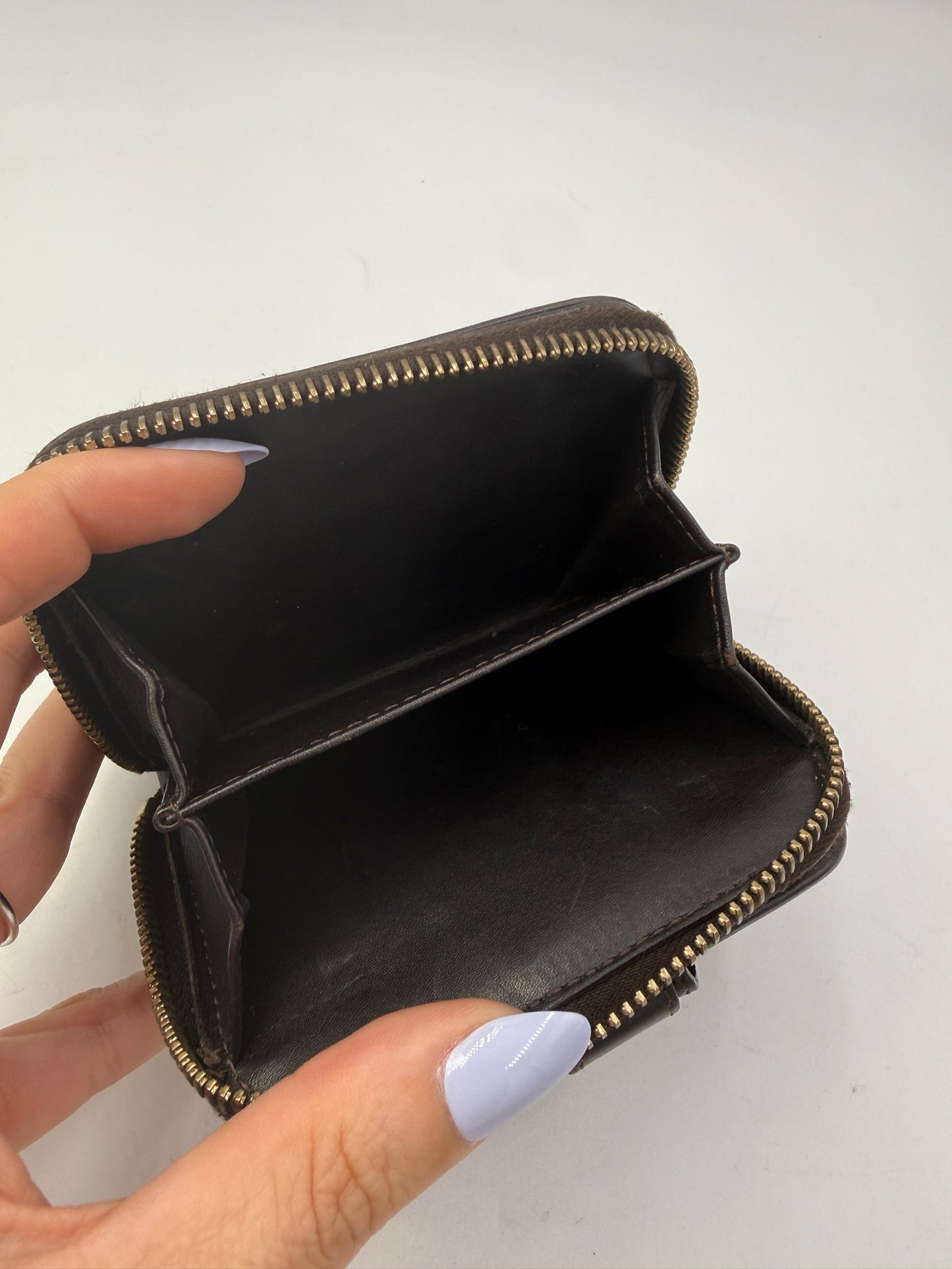 Fendi Zucca Canvas Compact Zippy Wallet