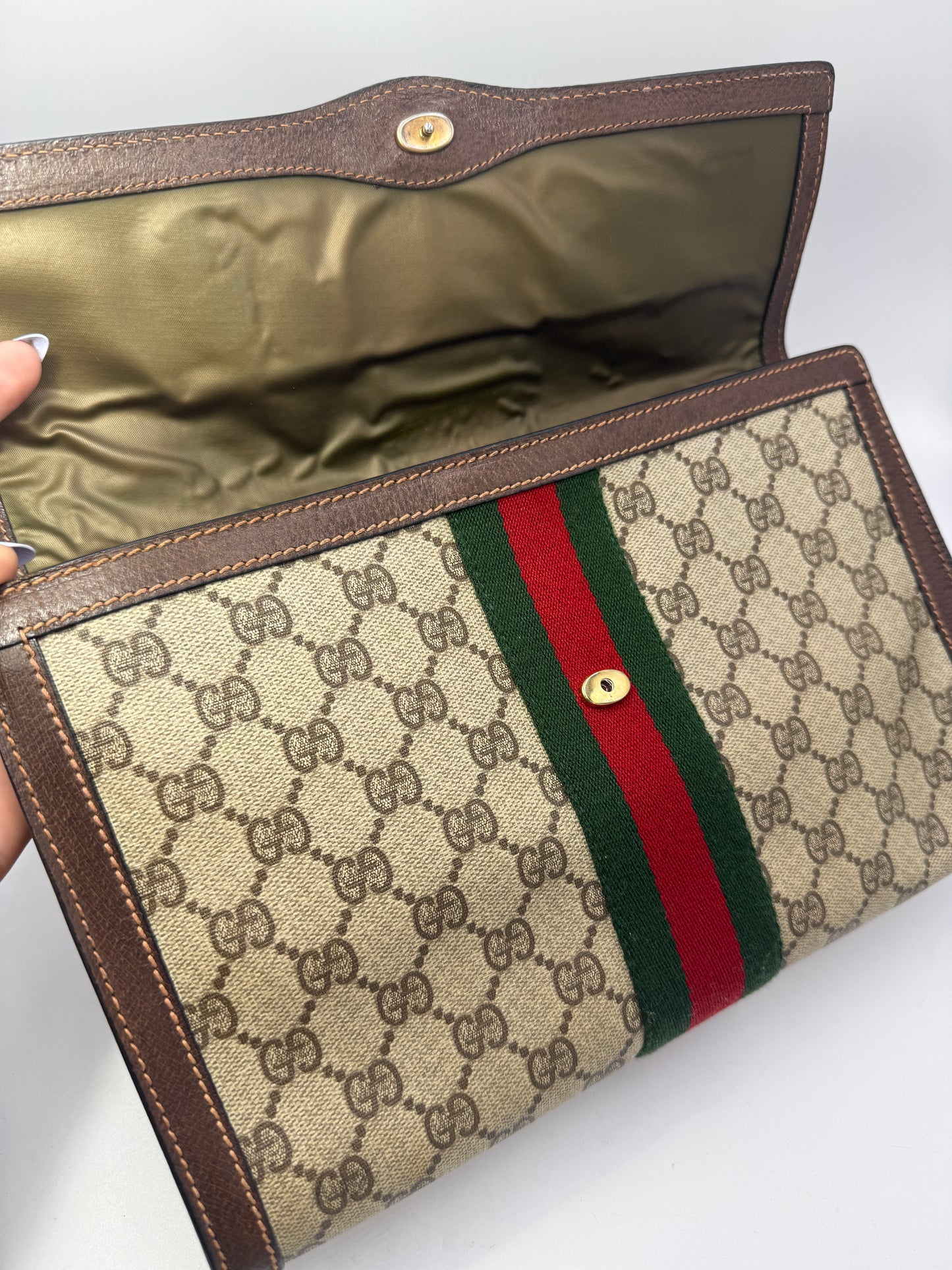 Gucci Guccissima Supreme Canvas Sherry Line Clutch