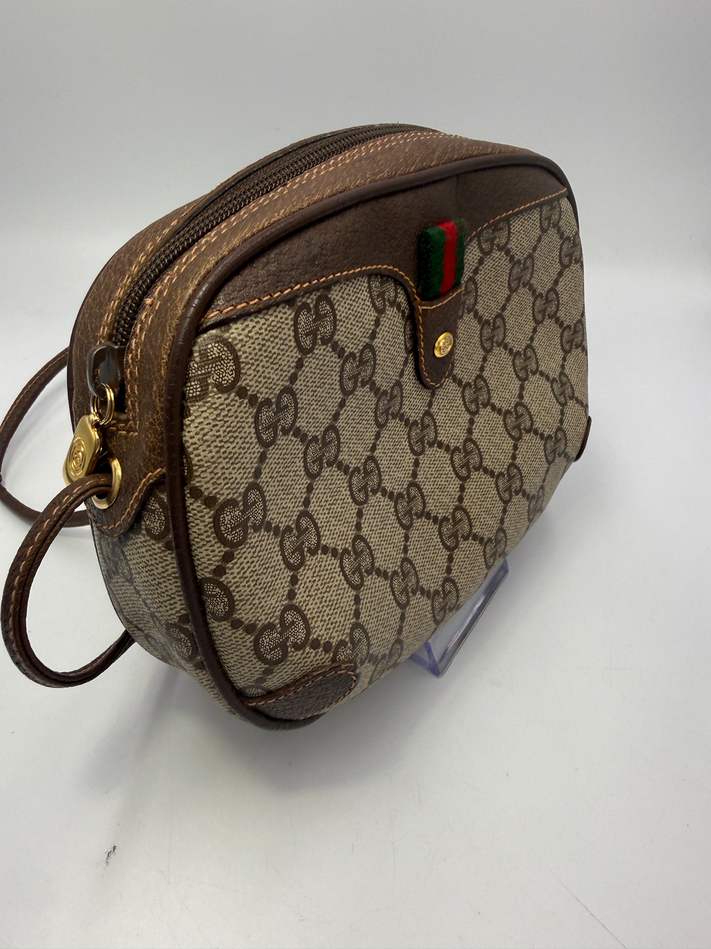 Gucci Guccissima Vintage Supreme Coated Canvas Oval Crossbody