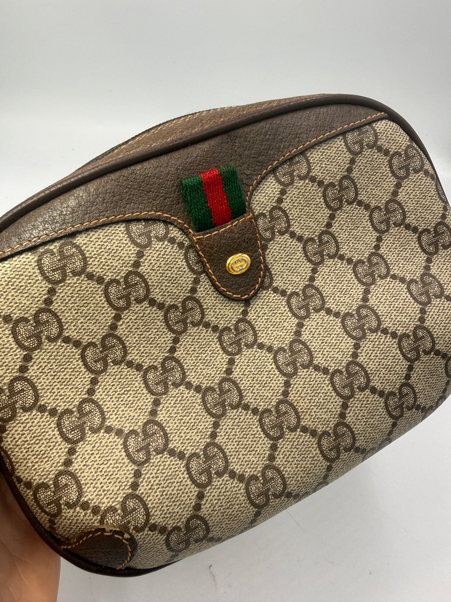 Gucci Guccissima Vintage Supreme Coated Canvas Oval Crossbody