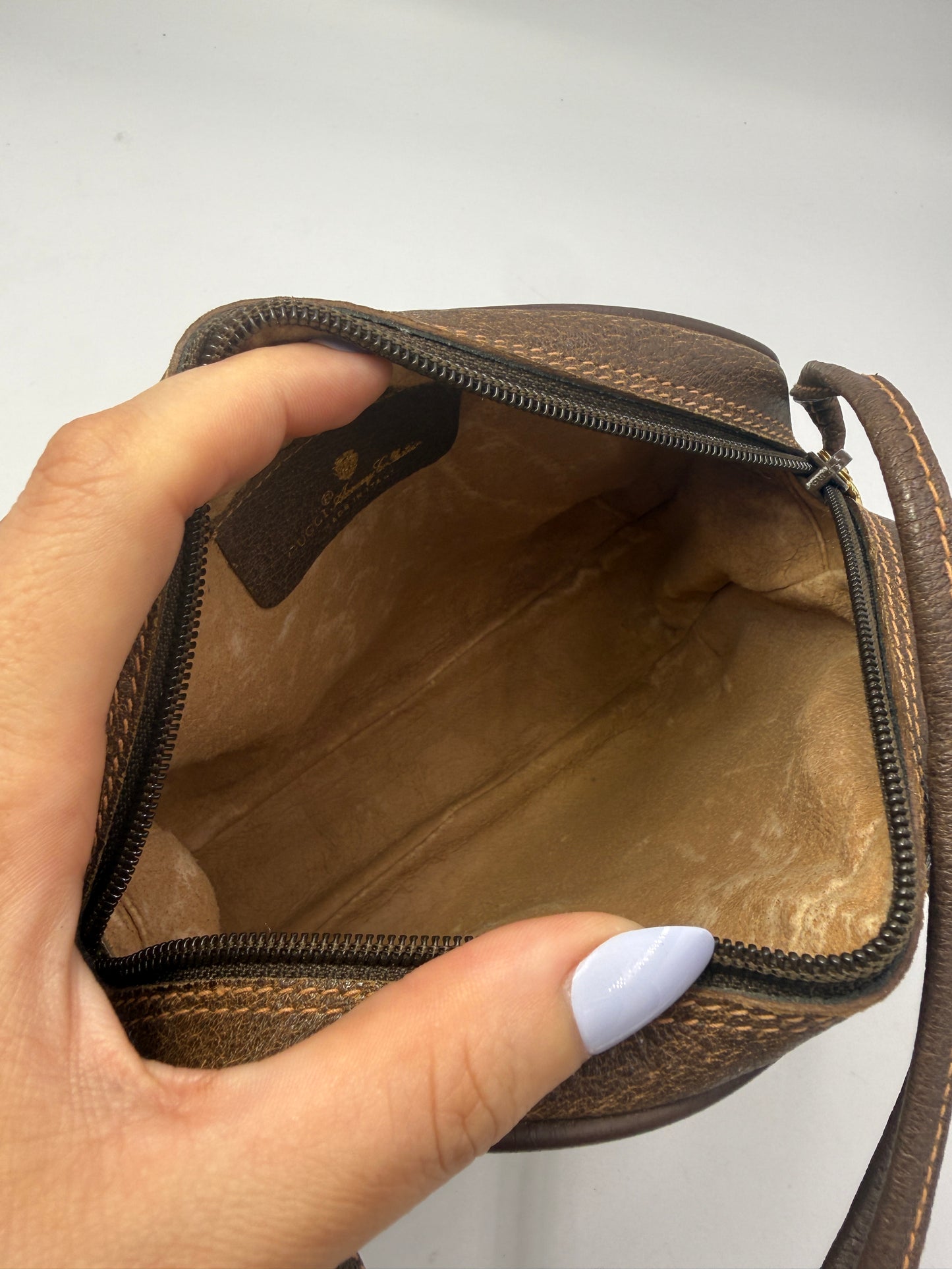 Gucci Guccissima Vintage Supreme Coated Canvas Oval Crossbody