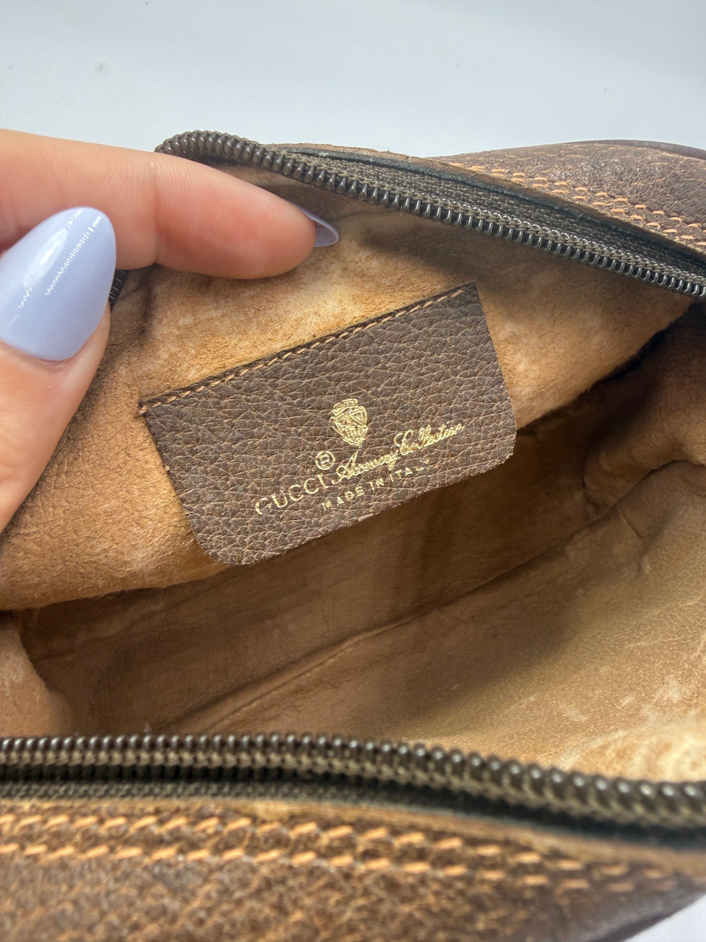 Gucci Guccissima Vintage Supreme Coated Canvas Oval Crossbody