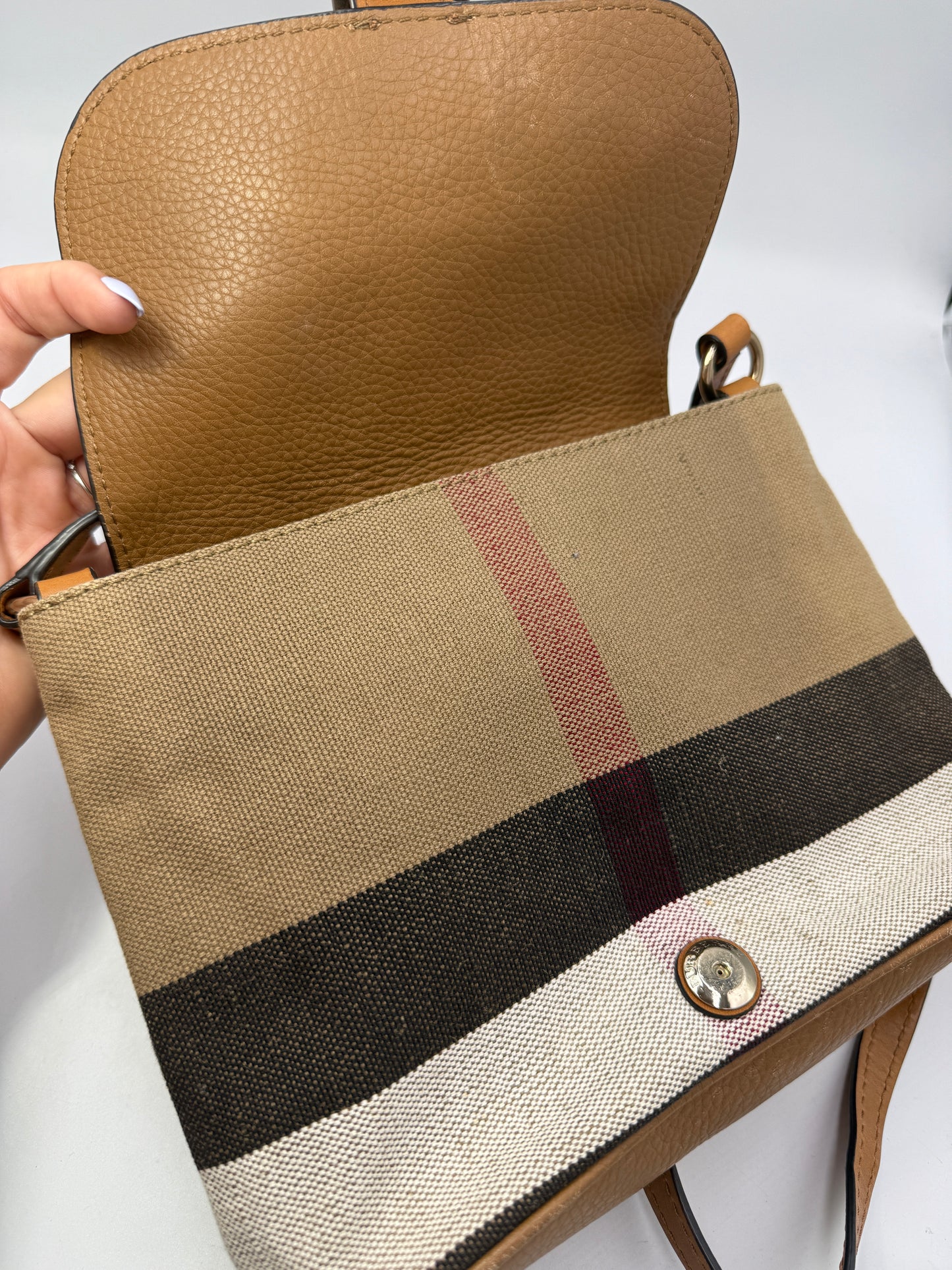 Burberry Novacheck Canvas Leather Crossbody Bag