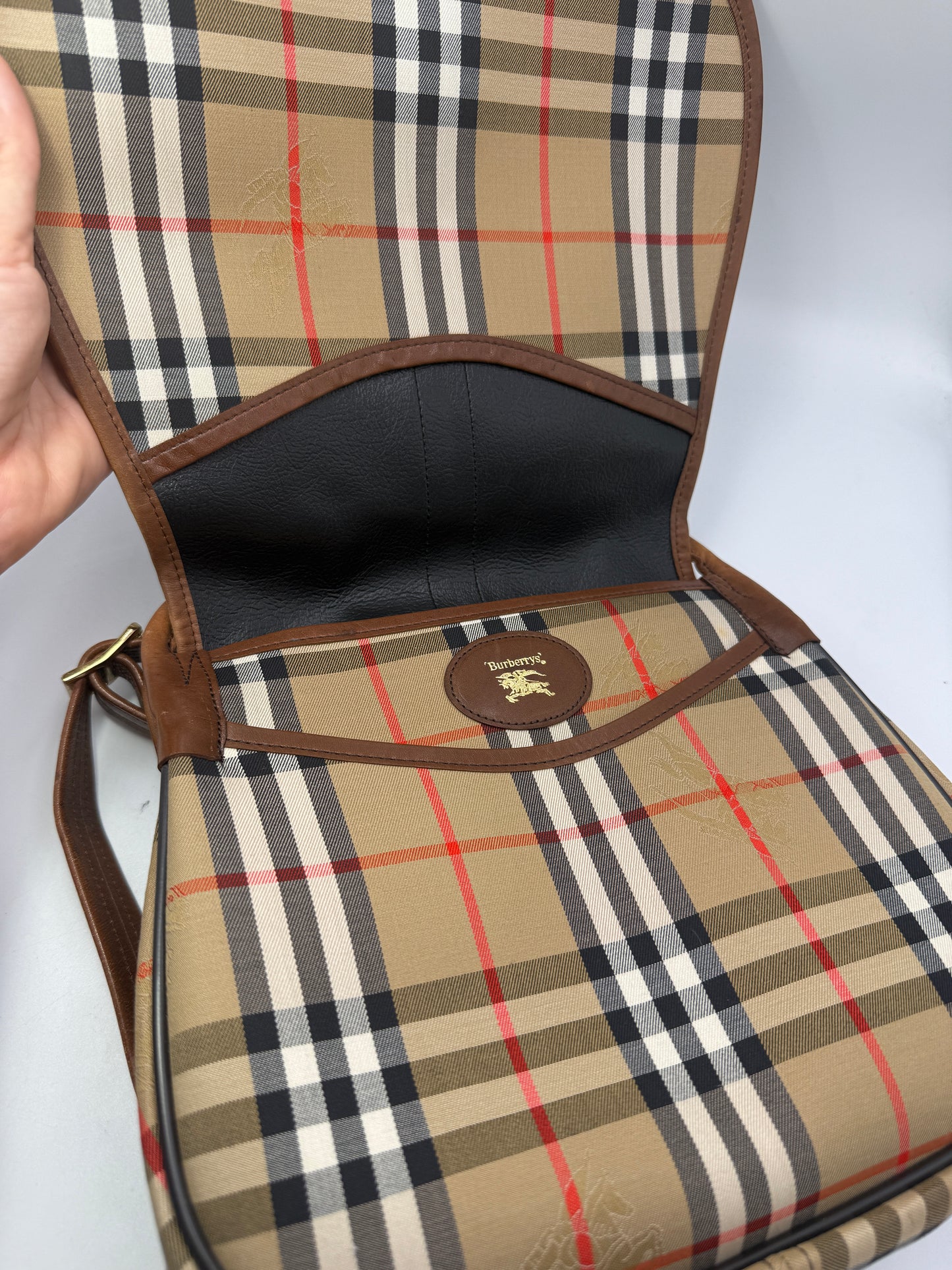 Burberry Canvas Haymarket Check Shoulder Bag