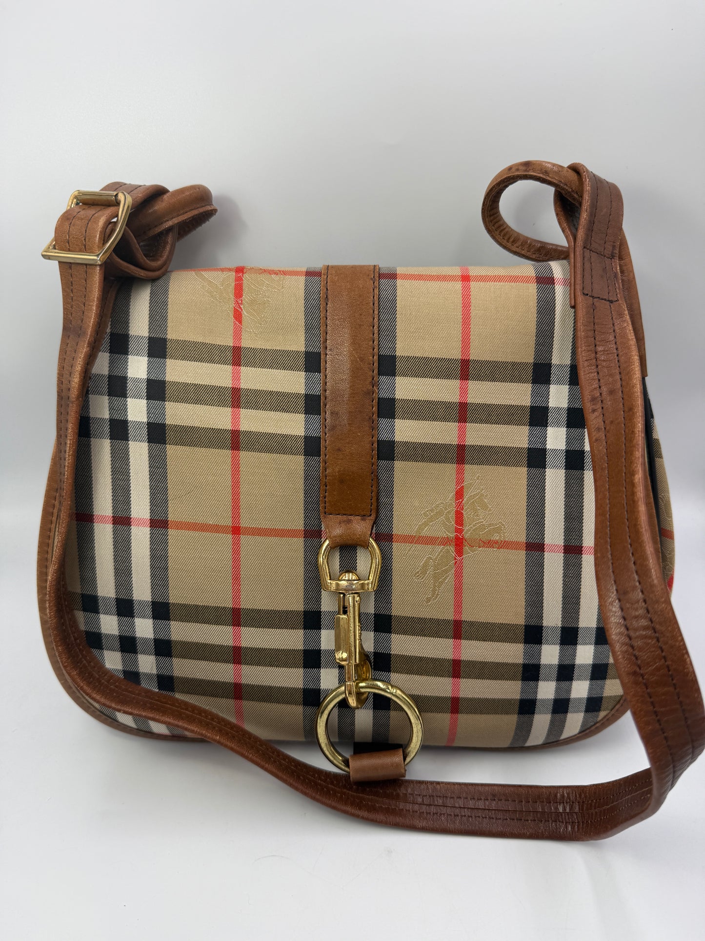 Burberry Canvas Haymarket Check Shoulder Bag