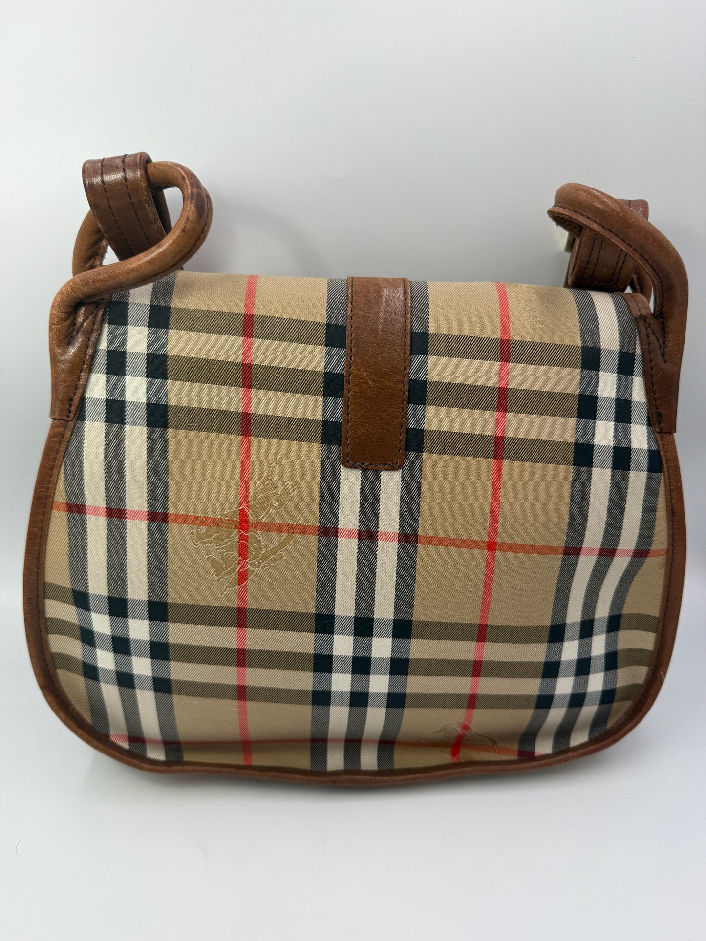 Burberry Canvas Haymarket Check Shoulder Bag