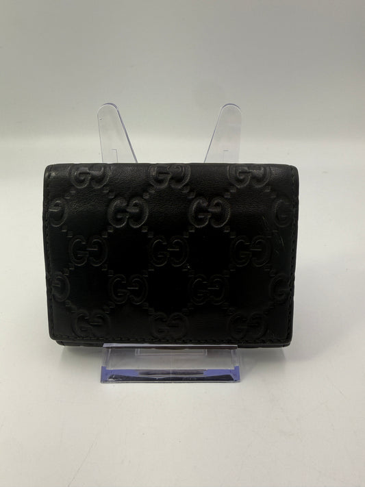 Gucci Guccissima Black Leather Card Holder