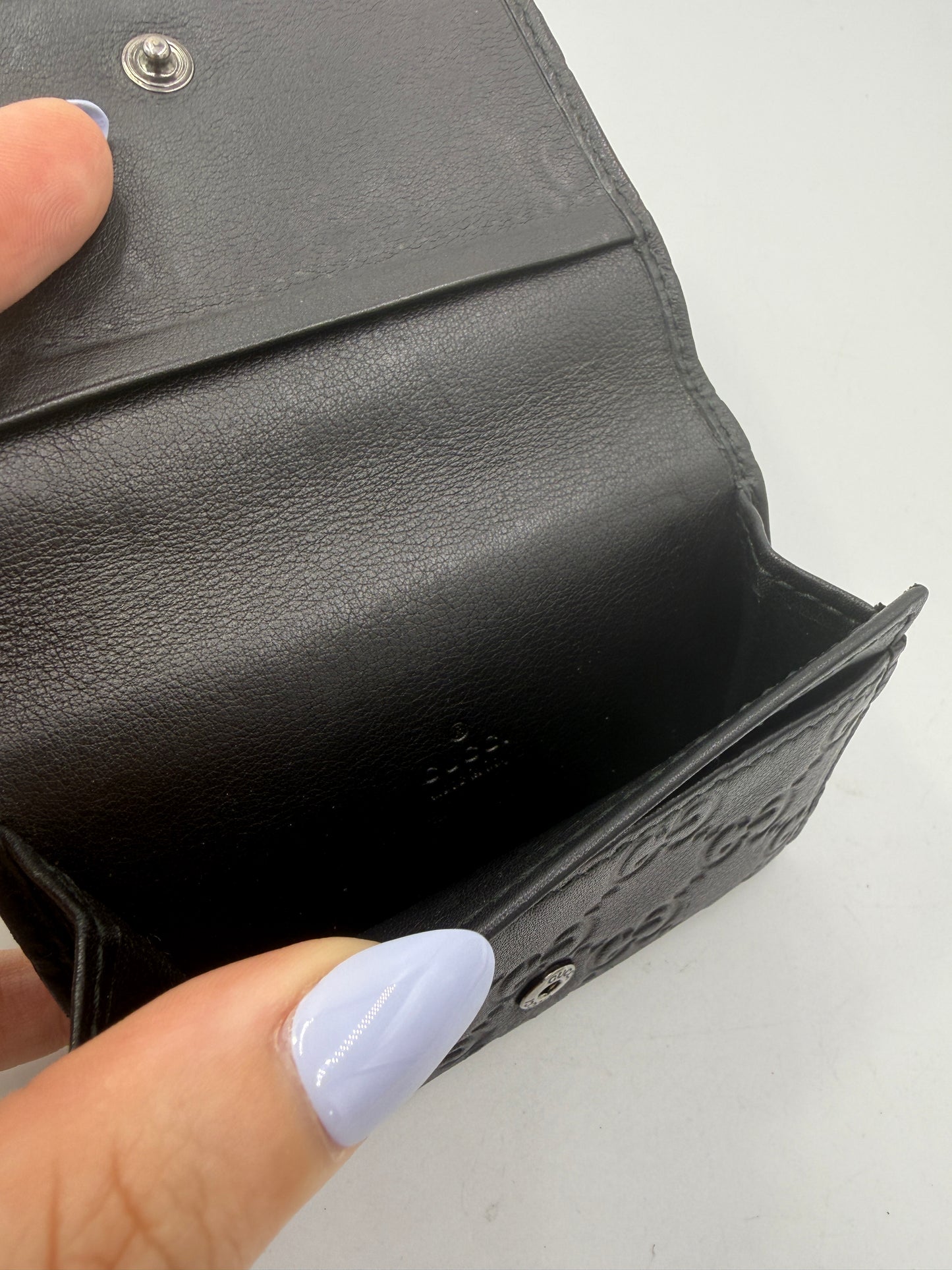 Gucci Guccissima Black Leather Card Holder