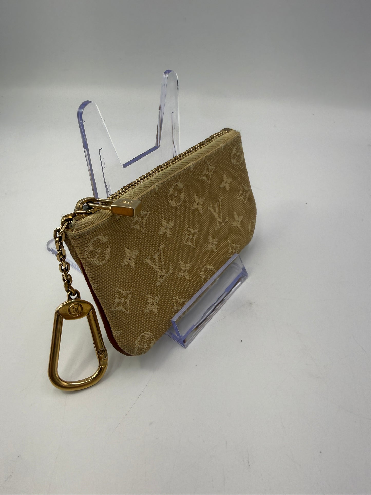 Louis Vuitton Beige Mini Lin Key Cles With Box CA1004