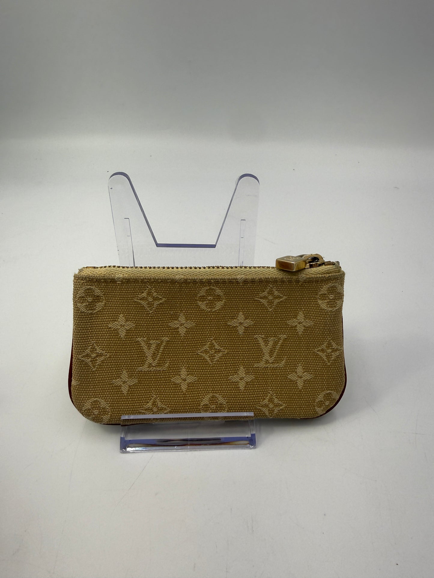 Louis Vuitton Beige Mini Lin Key Cles With Box CA1004