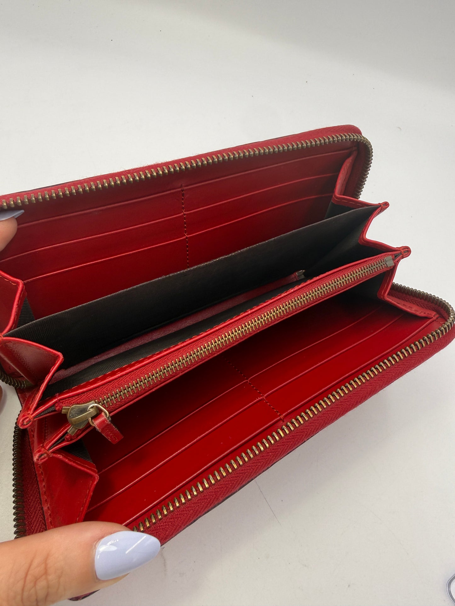 Gucci Guccissima Red Leather 3D Cherry Gem Wallet RARE