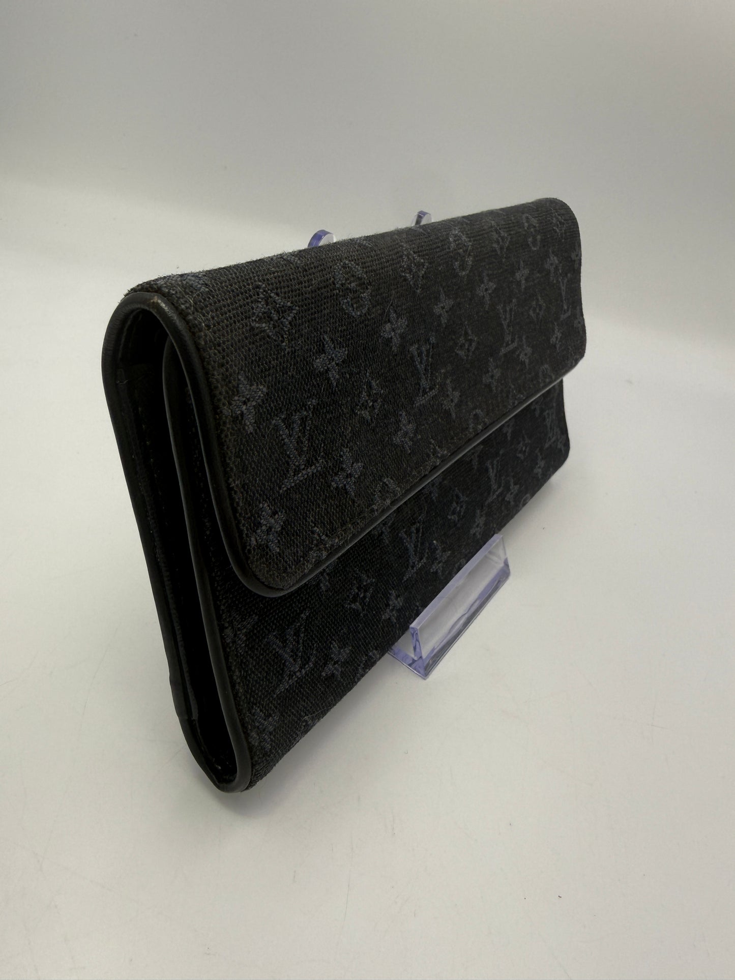 Louis Vuitton Monogram Blue Mini Lin Denim Continental Wallet CA0093