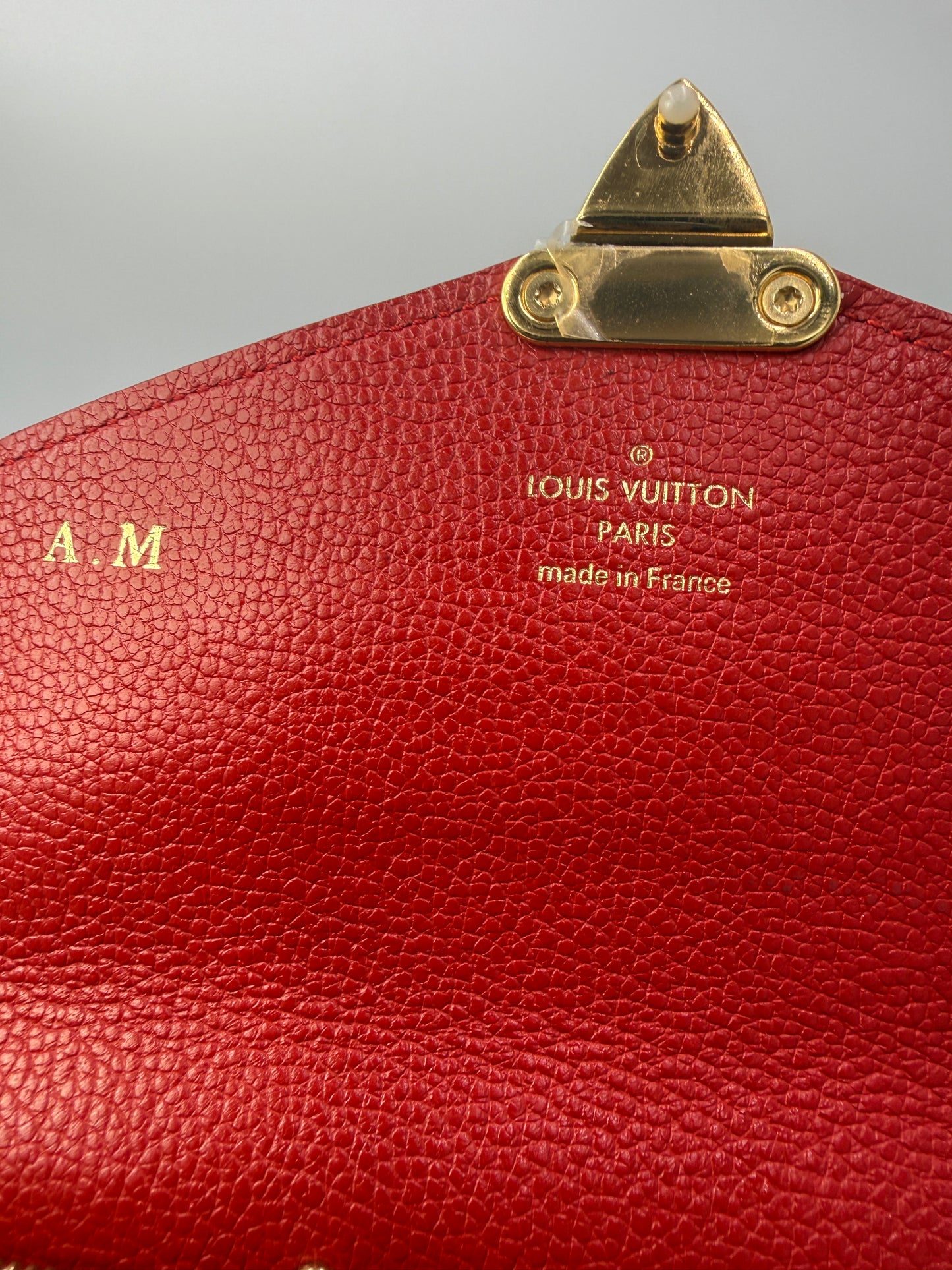 Louis Vuitton Monogram Red Leather Wallet With Lock Closure SN2197
