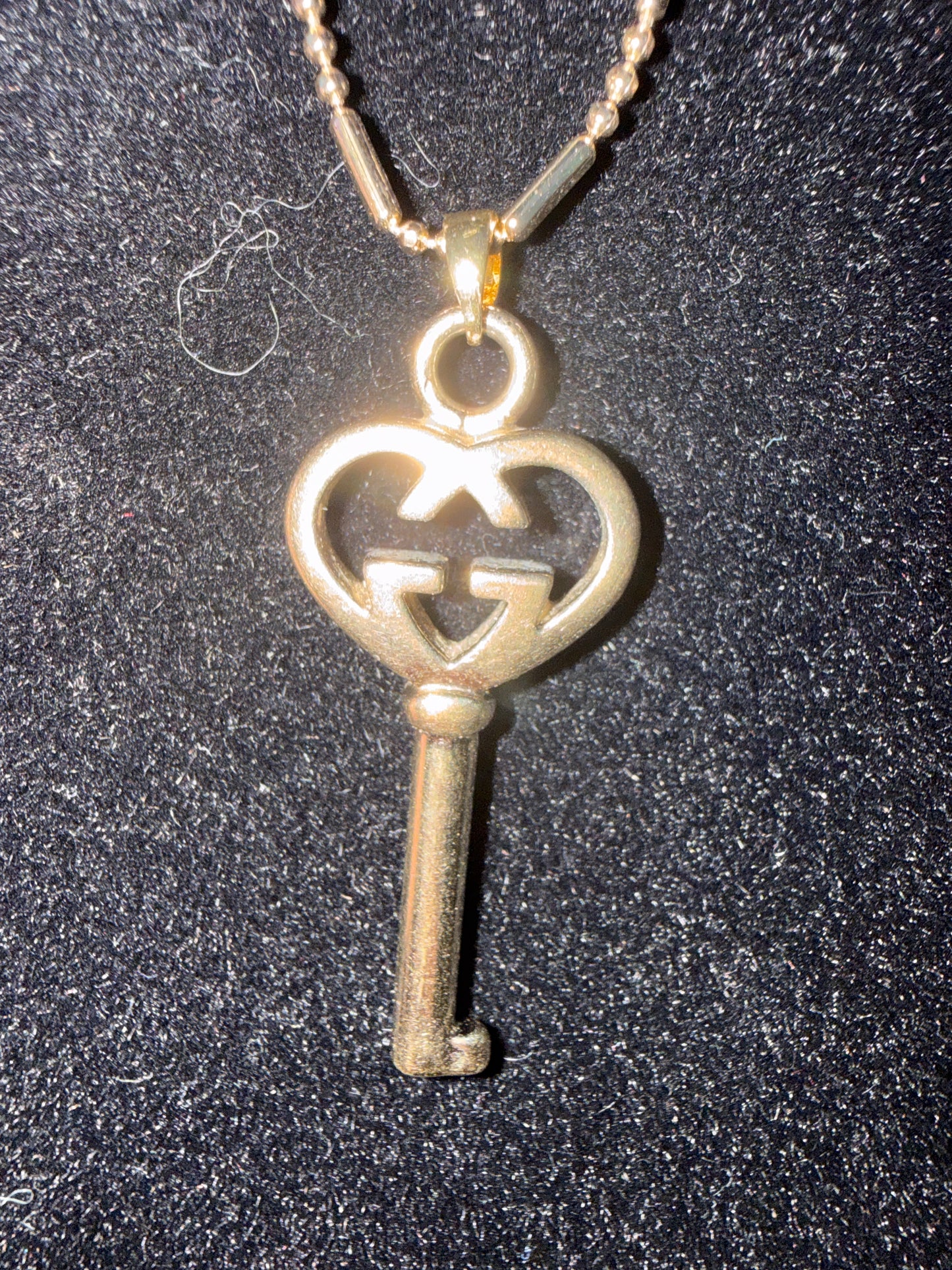 Gucci Heart Key Charm Repurposed on 18" Necklace