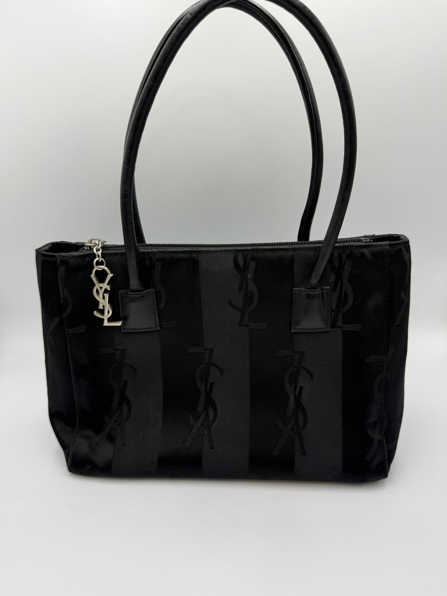 YSL Yves Saint Laurent Logo Striped Handbag