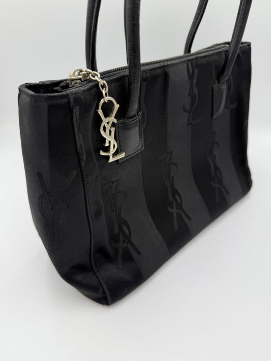 YSL Yves Saint Laurent Logo Striped Handbag