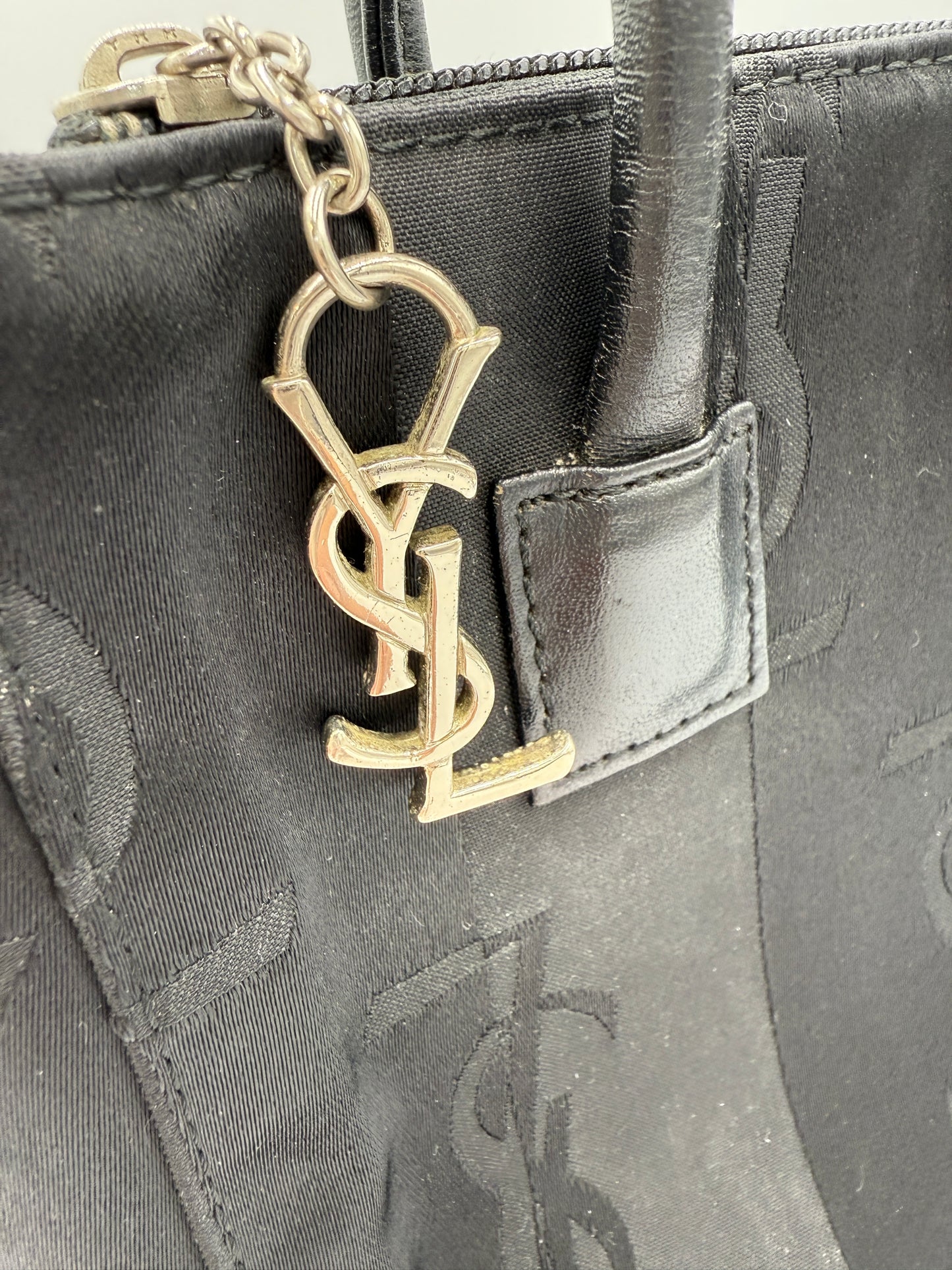 YSL Yves Saint Laurent Logo Striped Handbag