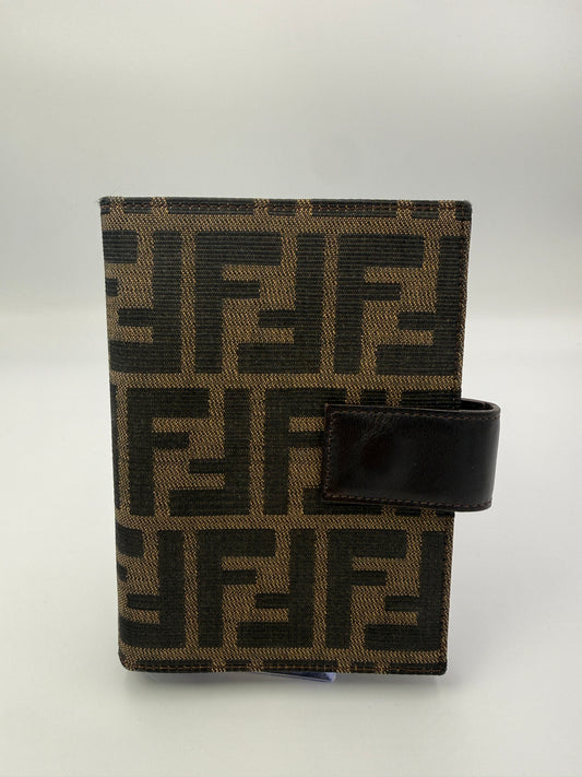 Fendi Zucca Monogram Agenda Cover And Passport Holder