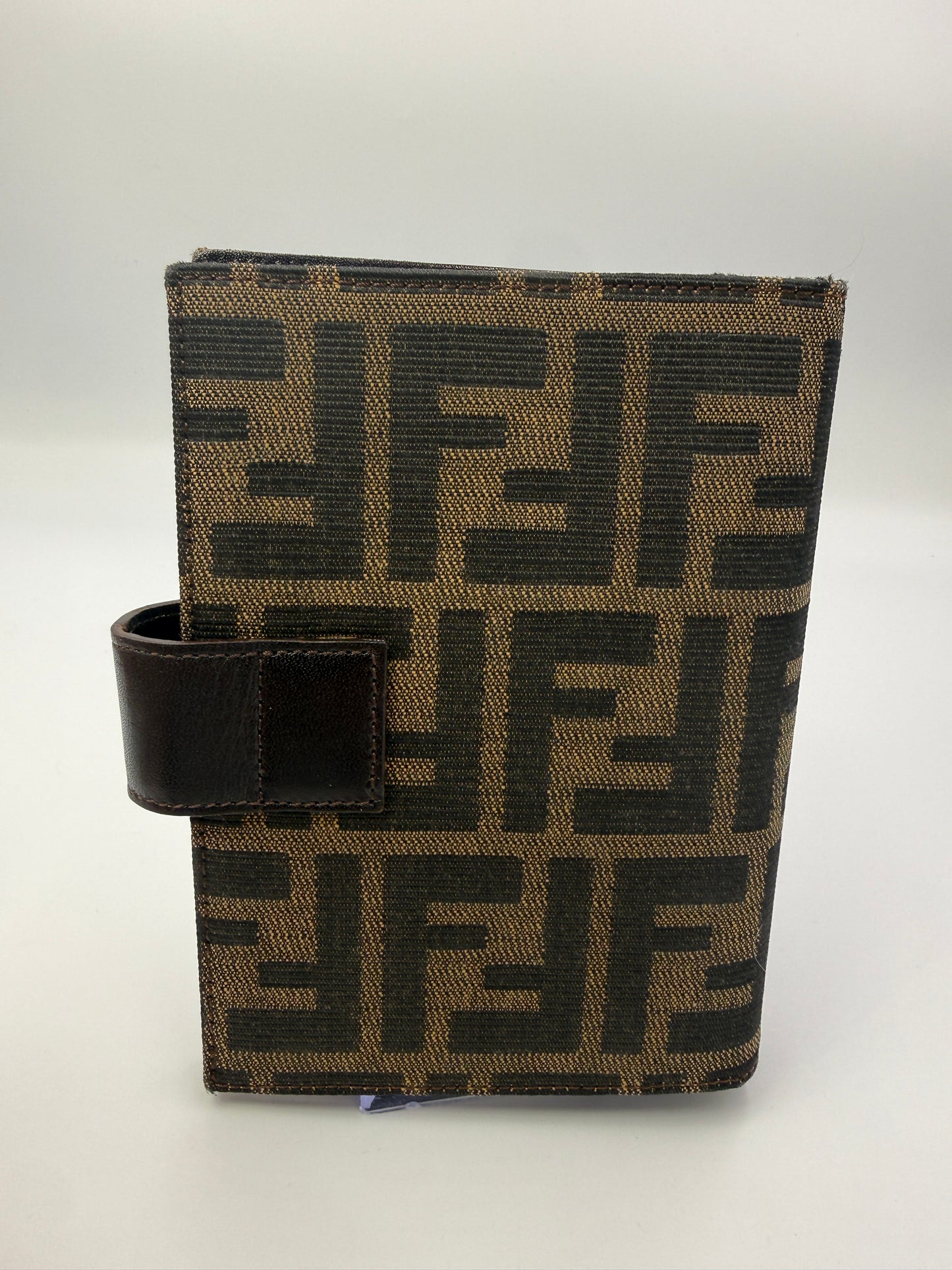 Fendi Zucca Monogram Agenda Cover And Passport Holder